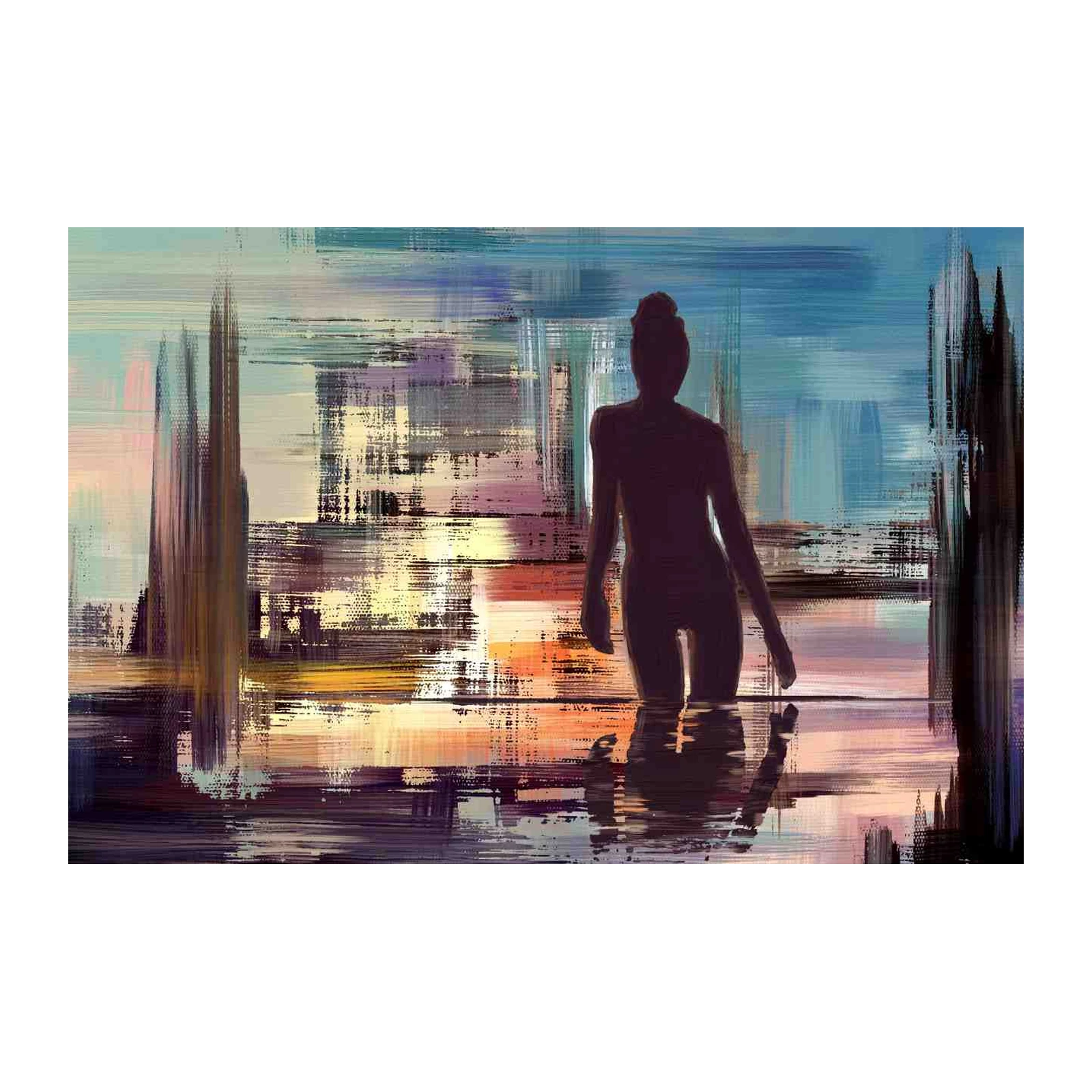Abstract Solitude Woman Wall Art
