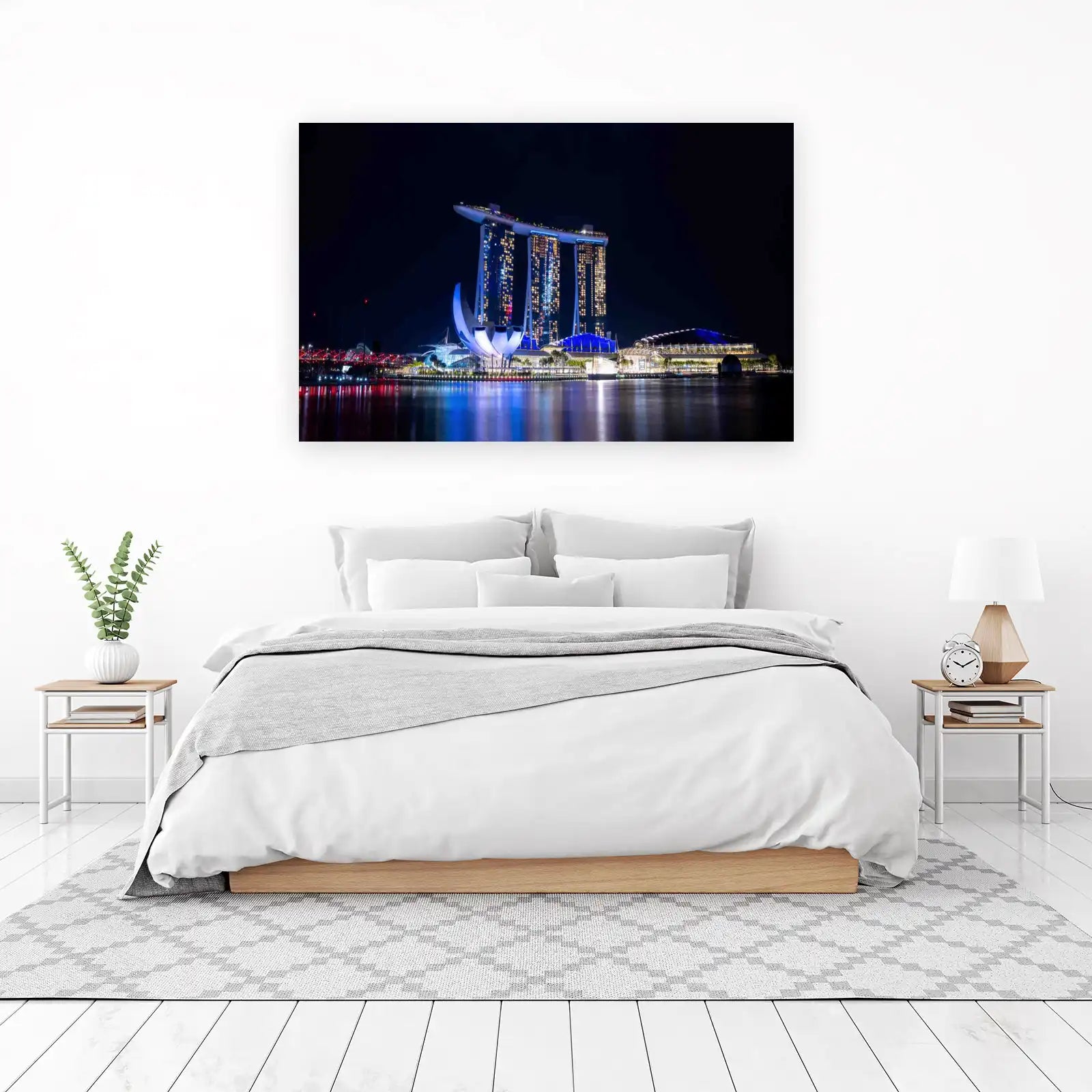 Singapore Marina Bay Sands Night Skyline Wall Art