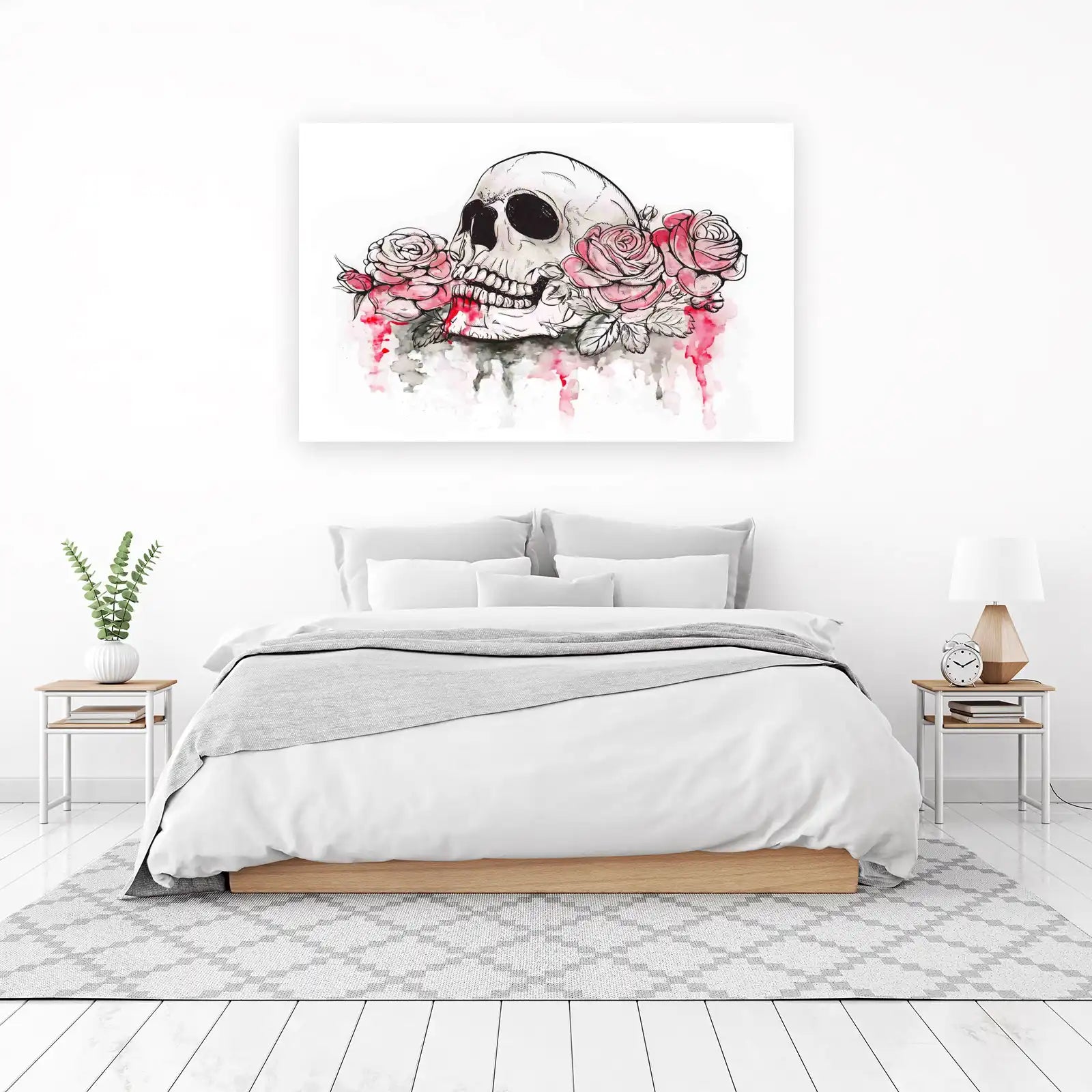 Gothic Skull & Roses Wall Art