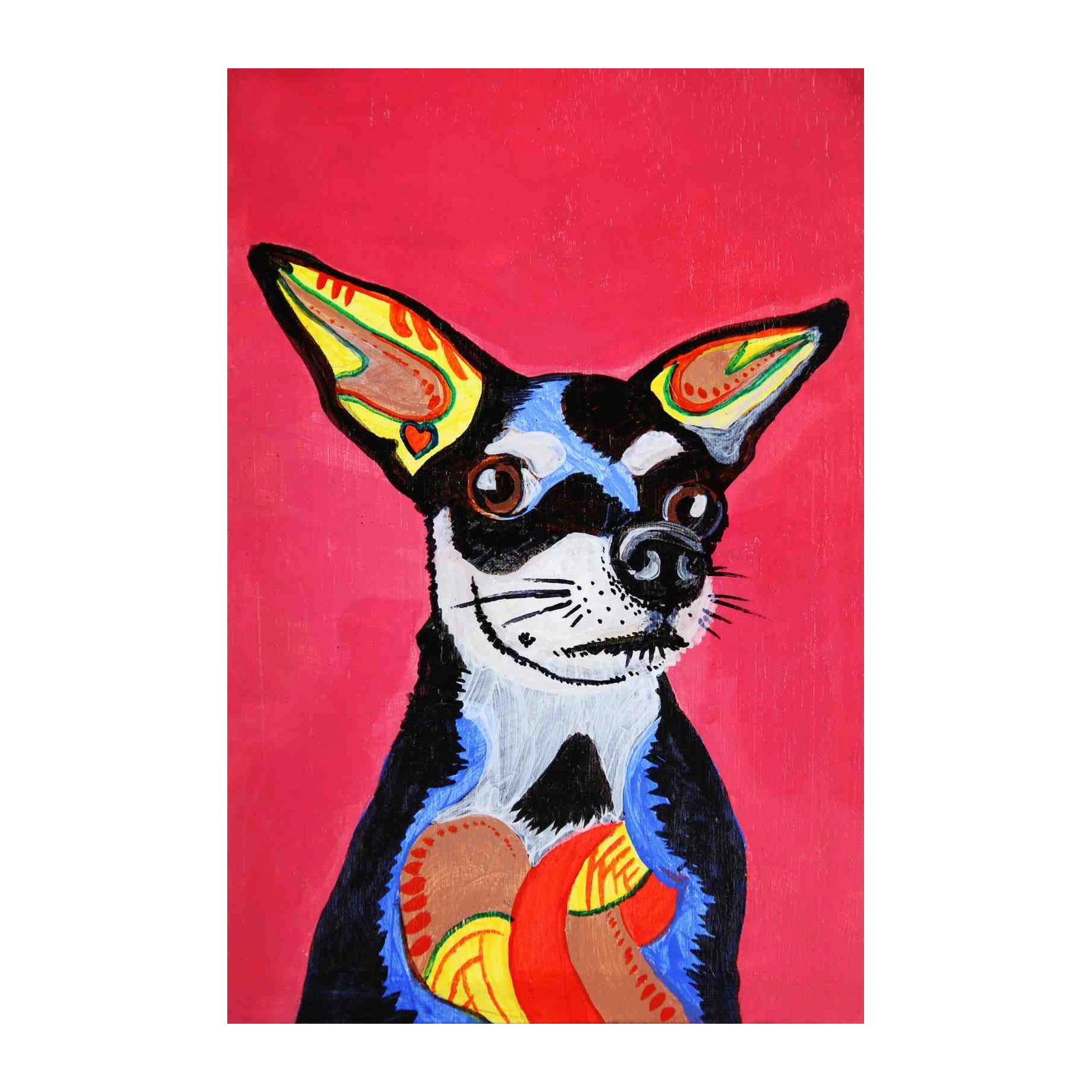 Vibrant Chihuahua Portrait Wall Art