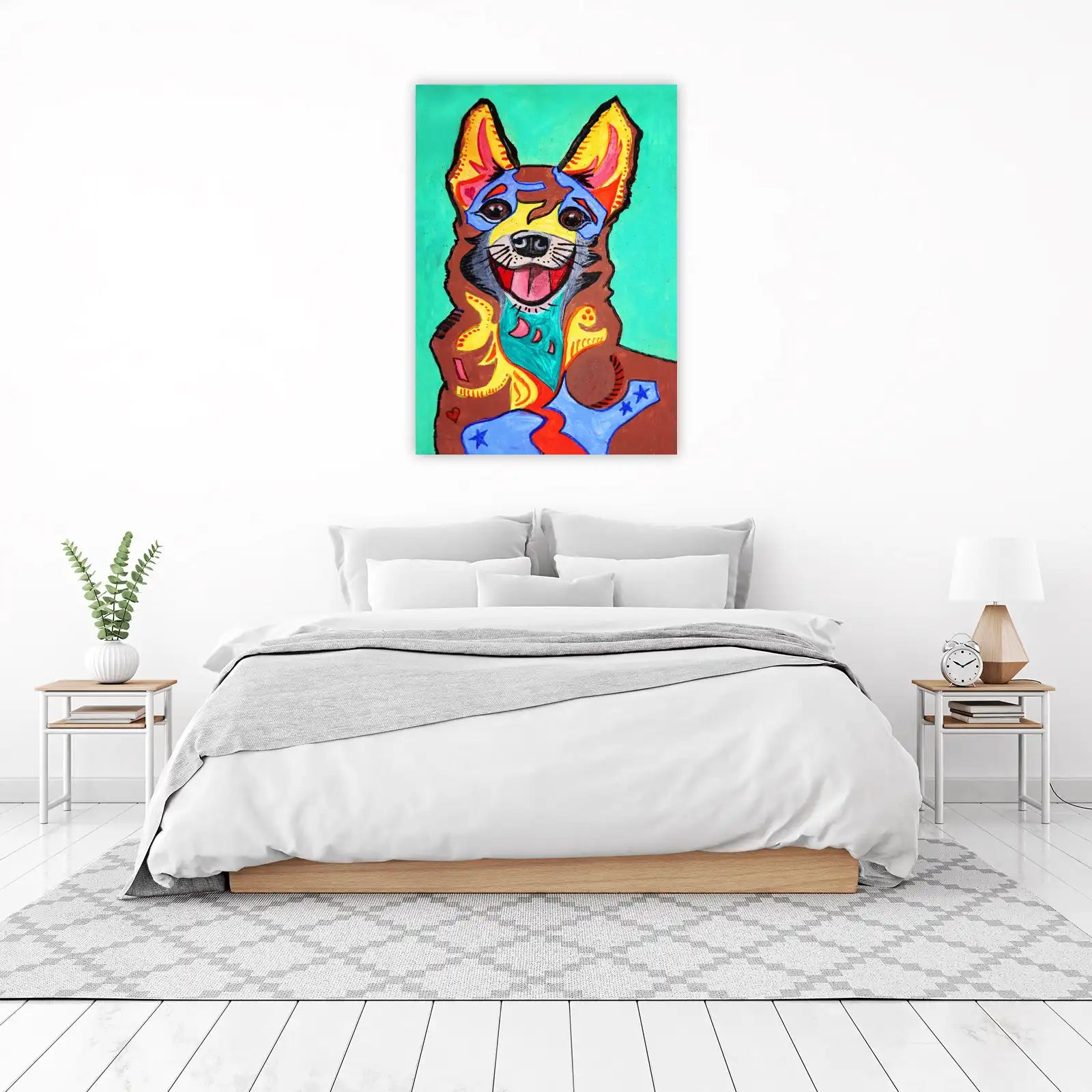 Vibrant Abstract Dog Portrait Wall Art