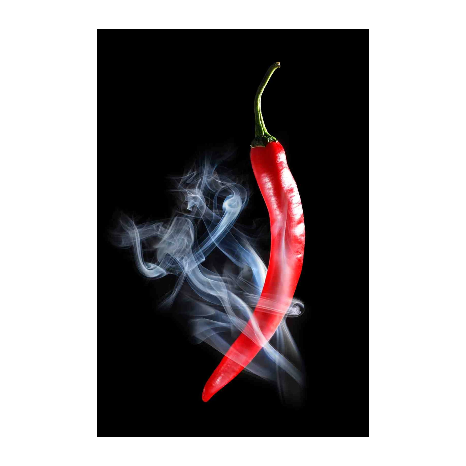 Fiery Red Chili Pepper Smoke Wall Art Wall Art