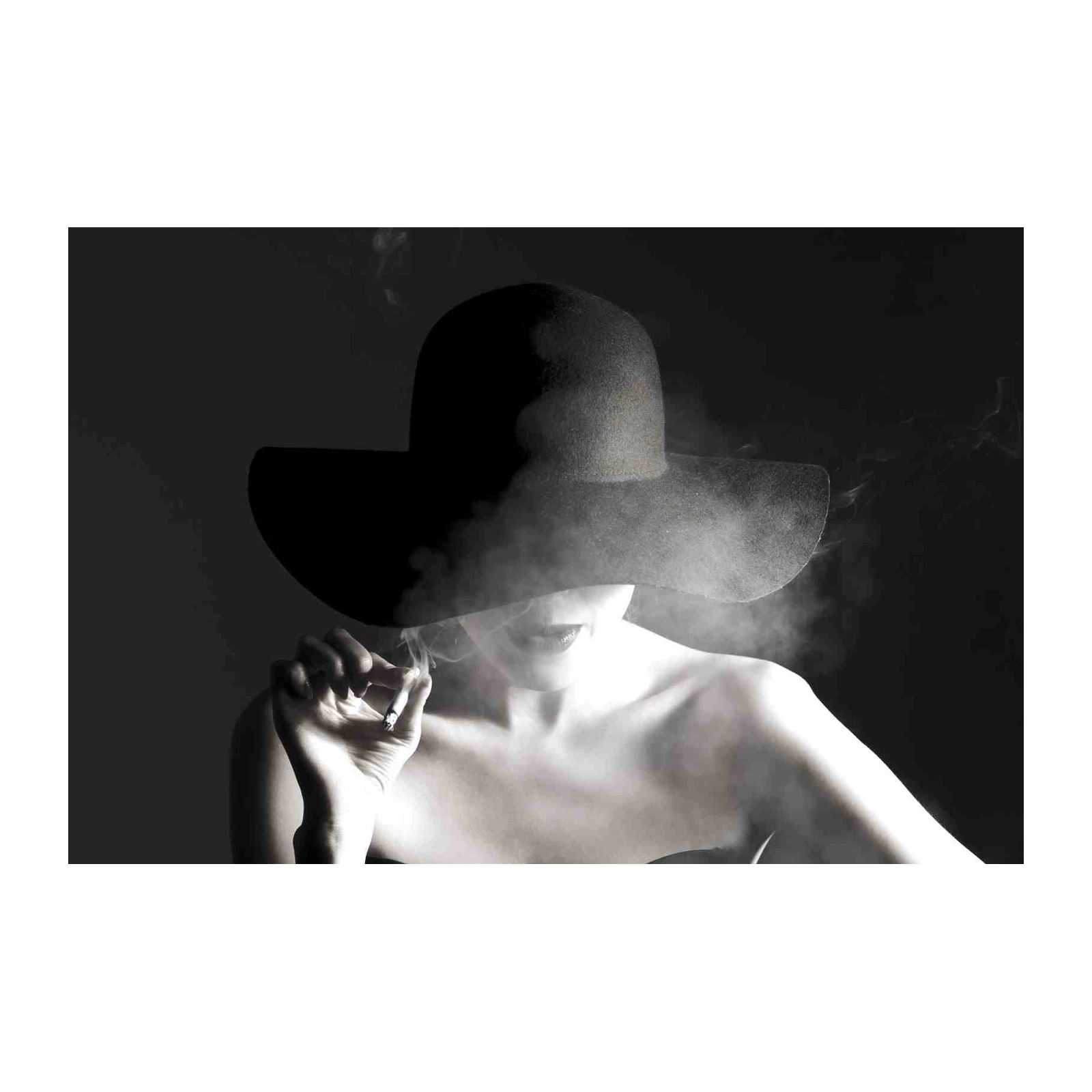 Mysterious Femme Fatale Chic Hat Wall Art