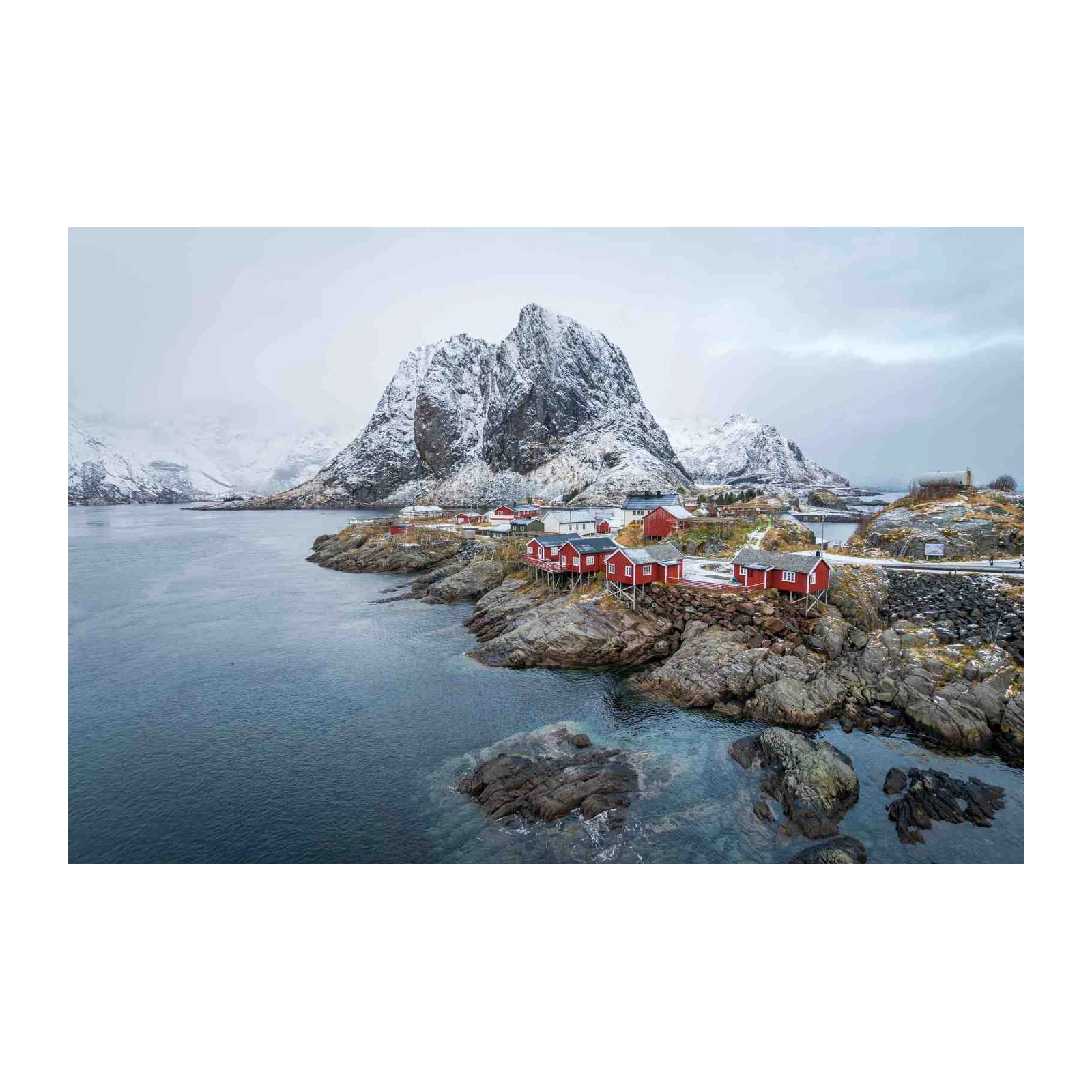 Serene Lofoten Village Winter Wall Art