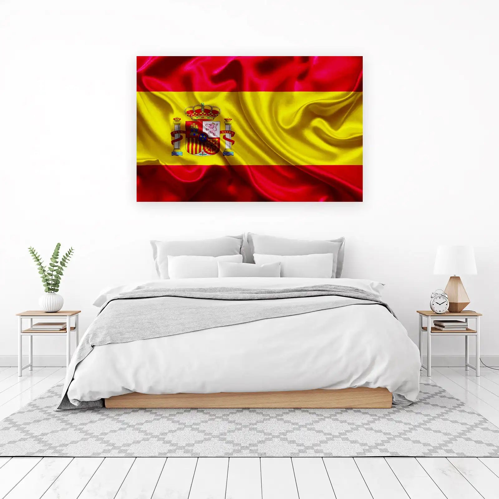 Vibrant Spanish Flag Silk Wall Art
