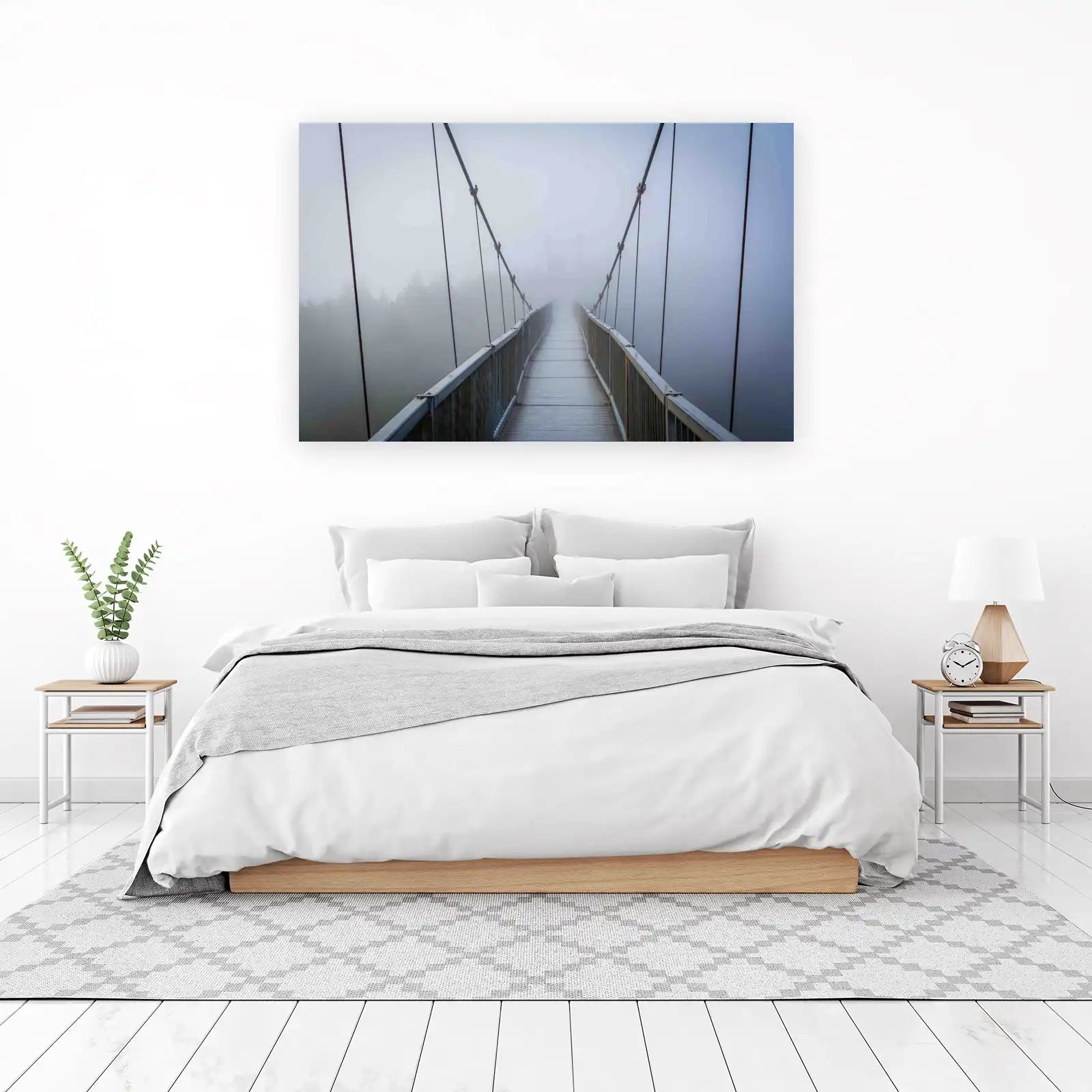 Misty Bridge Serenity Wall Art