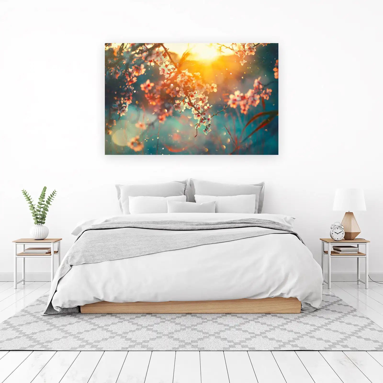 Dreamy Cherry Blossom Sunset Wall Art