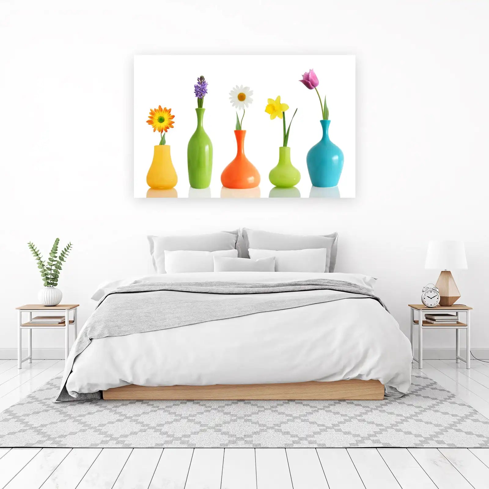 Vibrant Spring Flower Vases Wall Art