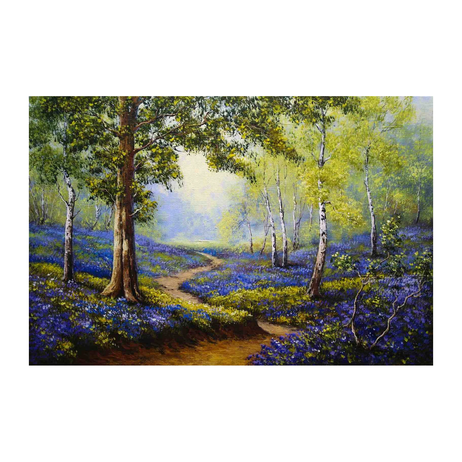 Enchanting Forest Path Bluebells Wall Art