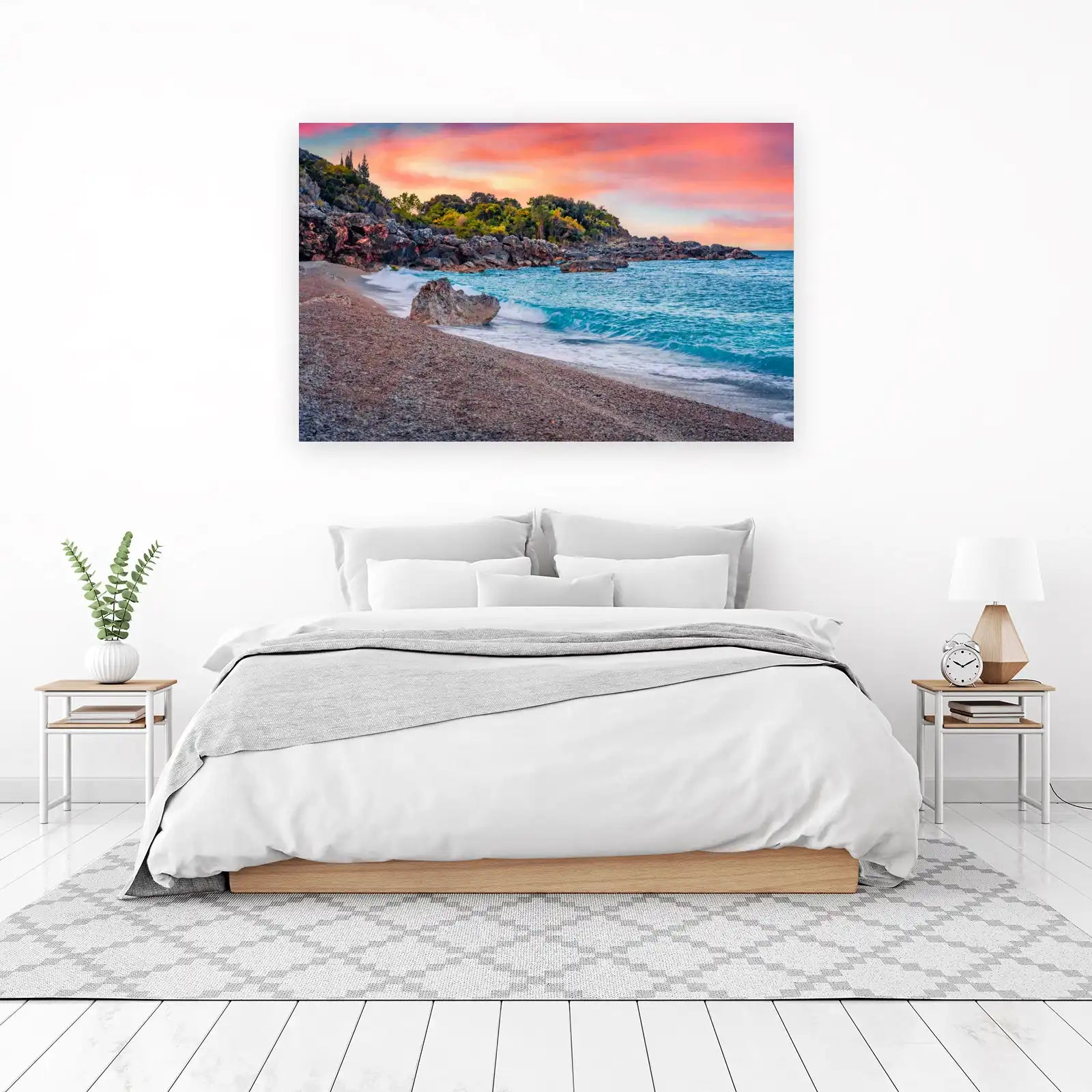 Serene Coastal Sunset Beach Wall Art