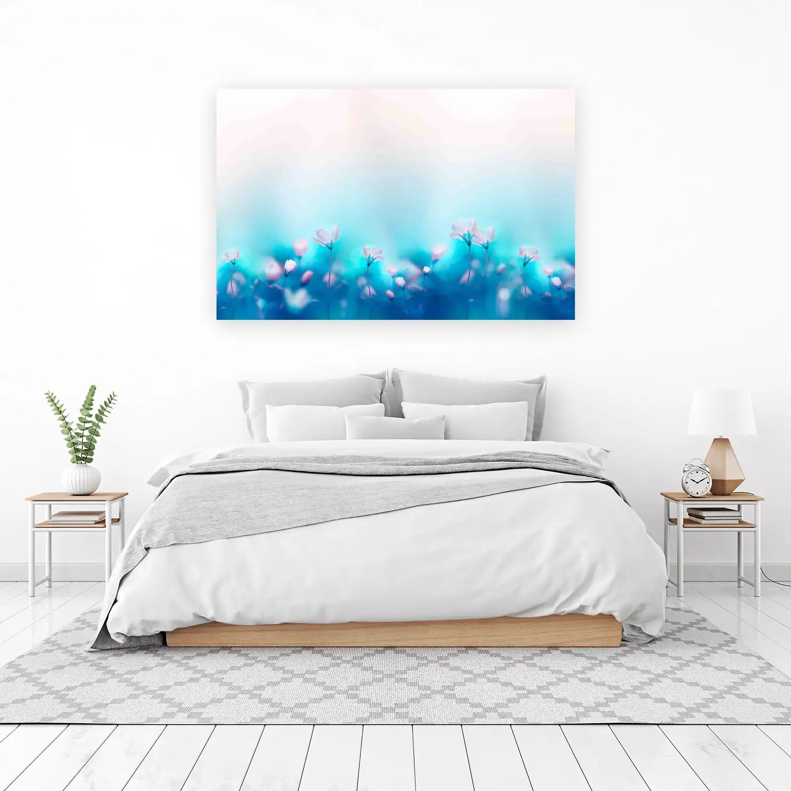 Serene Blue Floral Dream Wall Art