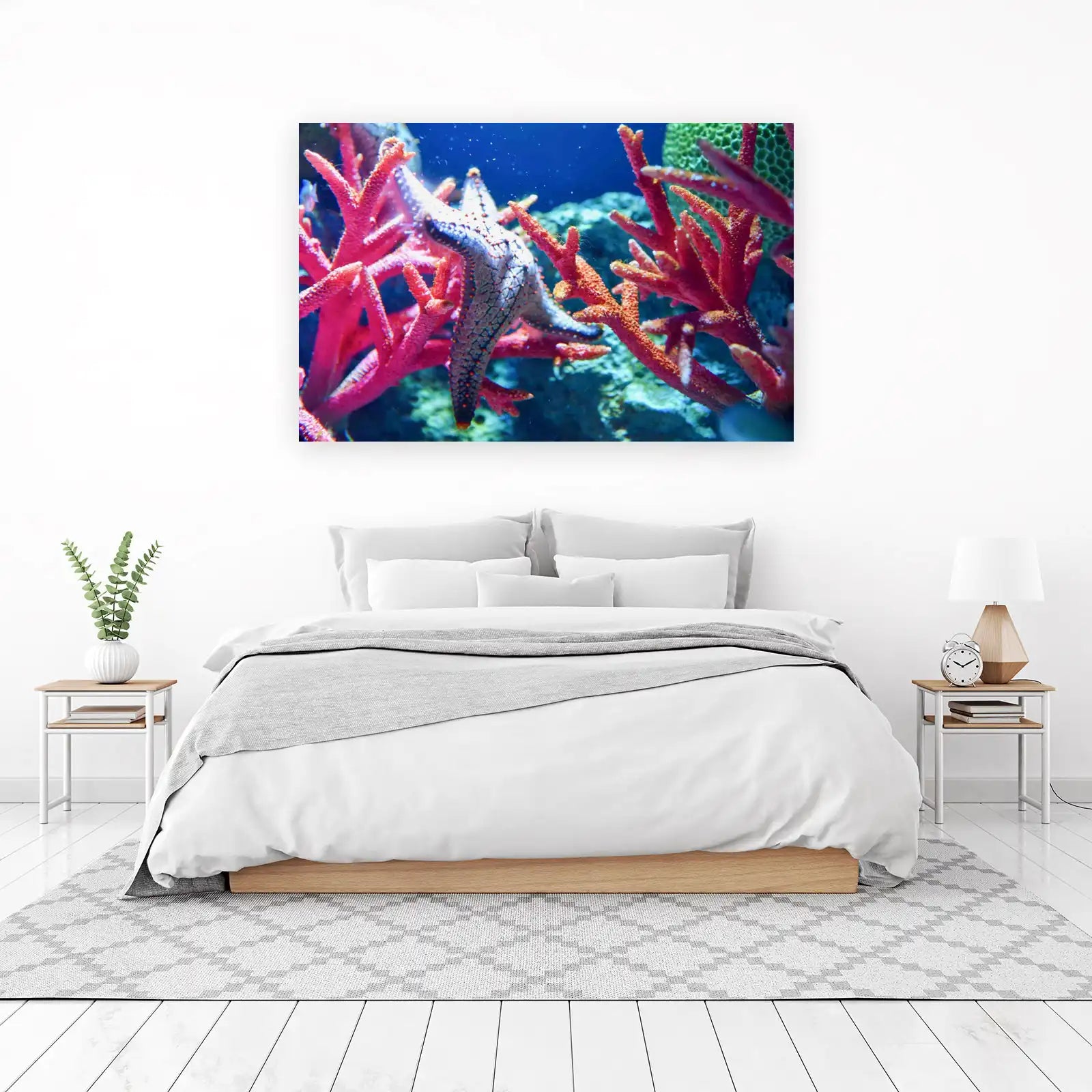 Vibrant Starfish & Coral Reef Wall Art