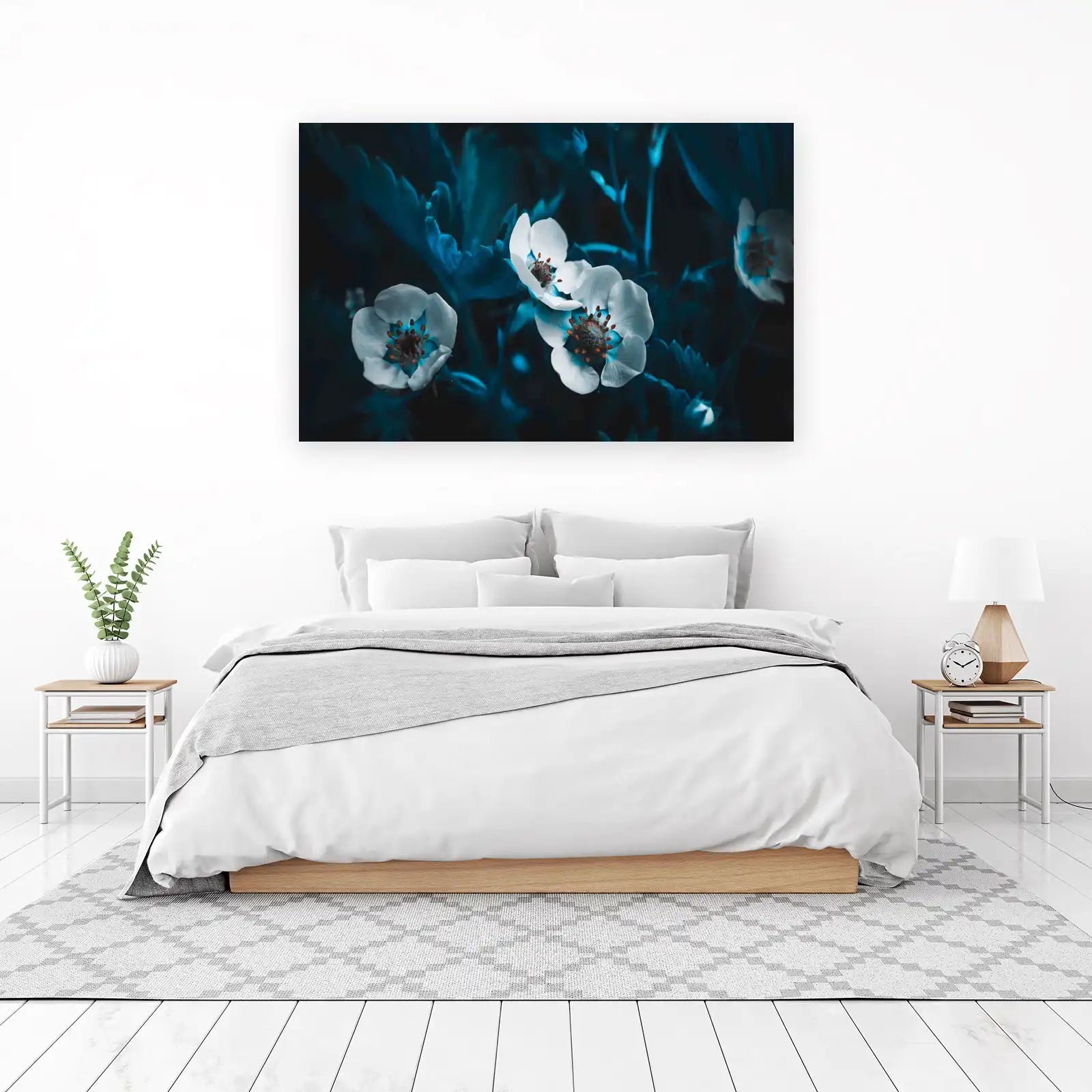 Moody Blue Blossom Wall Art Wall Art