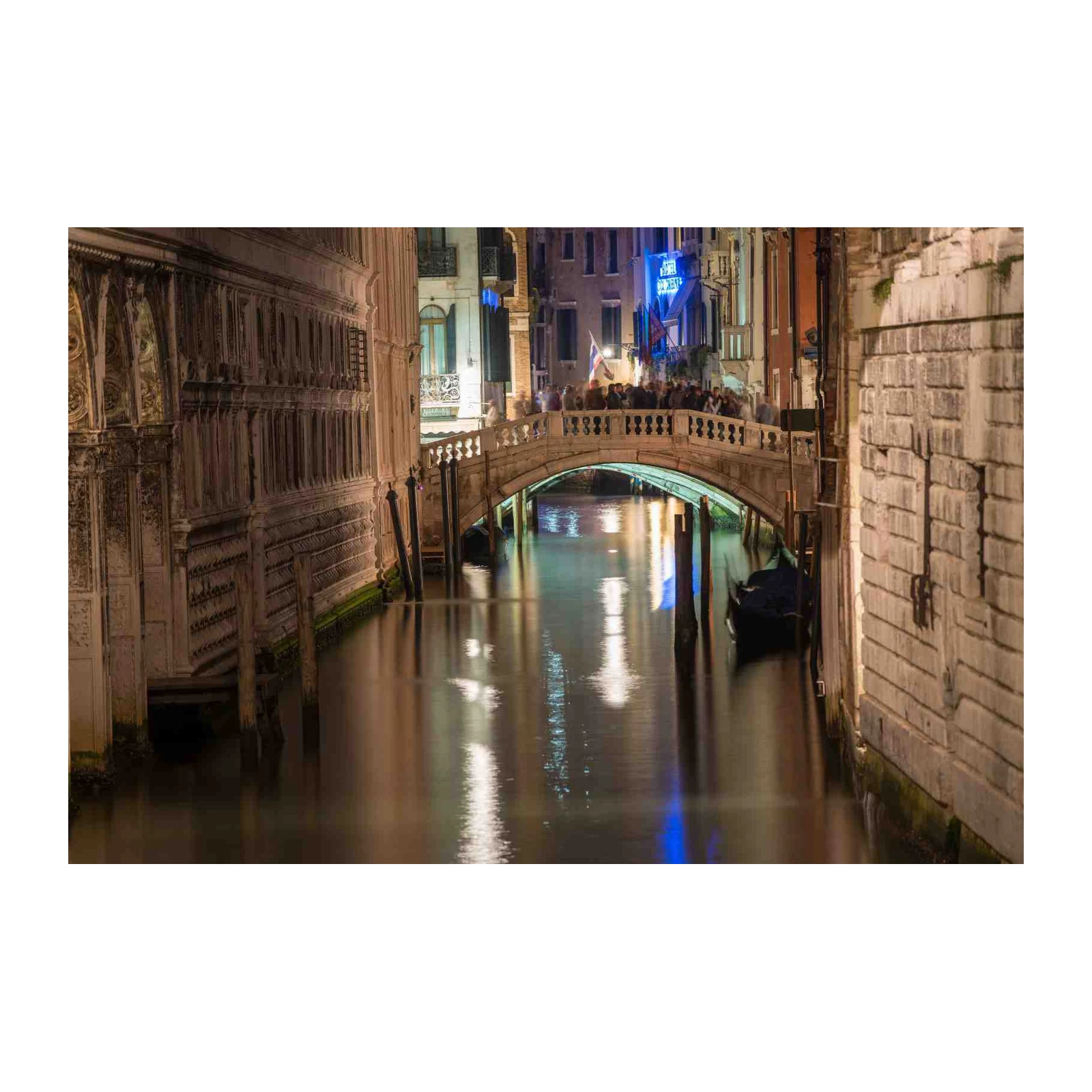 Venice Canal Night Arch Bridge Wall Art