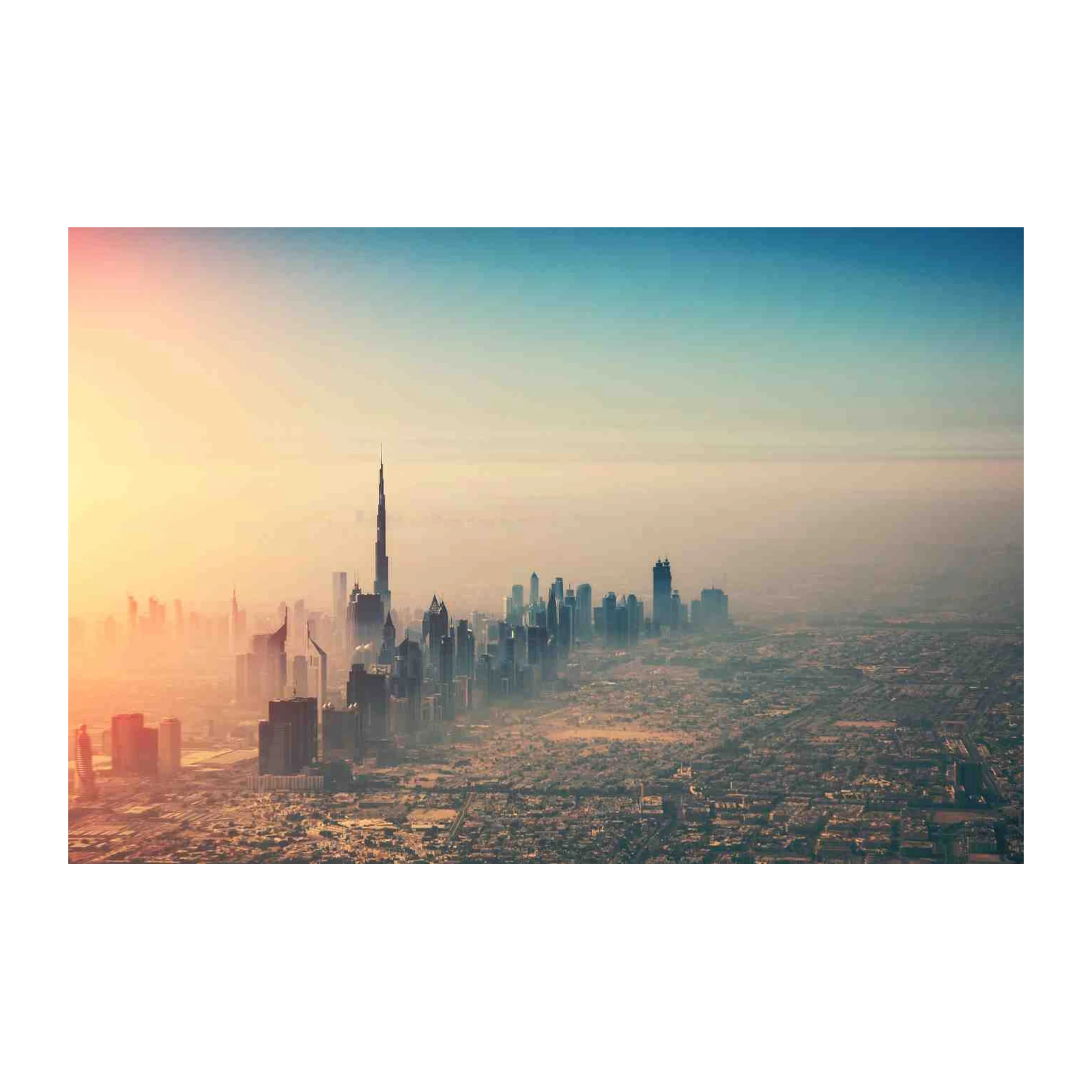 Dubai Skyline Sunrise Wall Art - Cityscape Wall Art