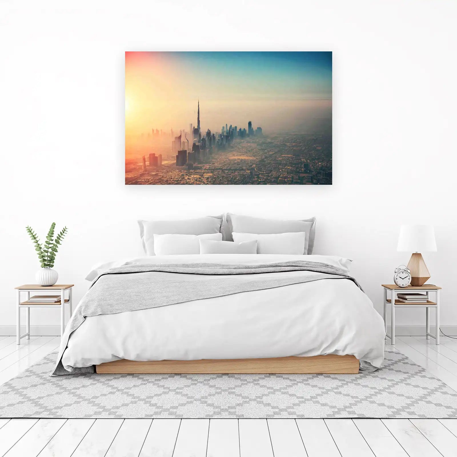 Dubai Skyline Sunrise Wall Art - Cityscape Wall Art