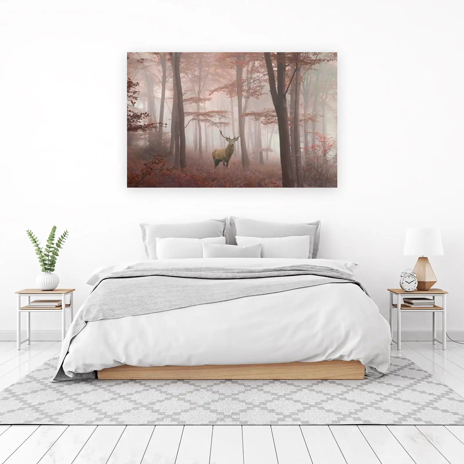 Misty Forest Stag Wall Art Wall Art