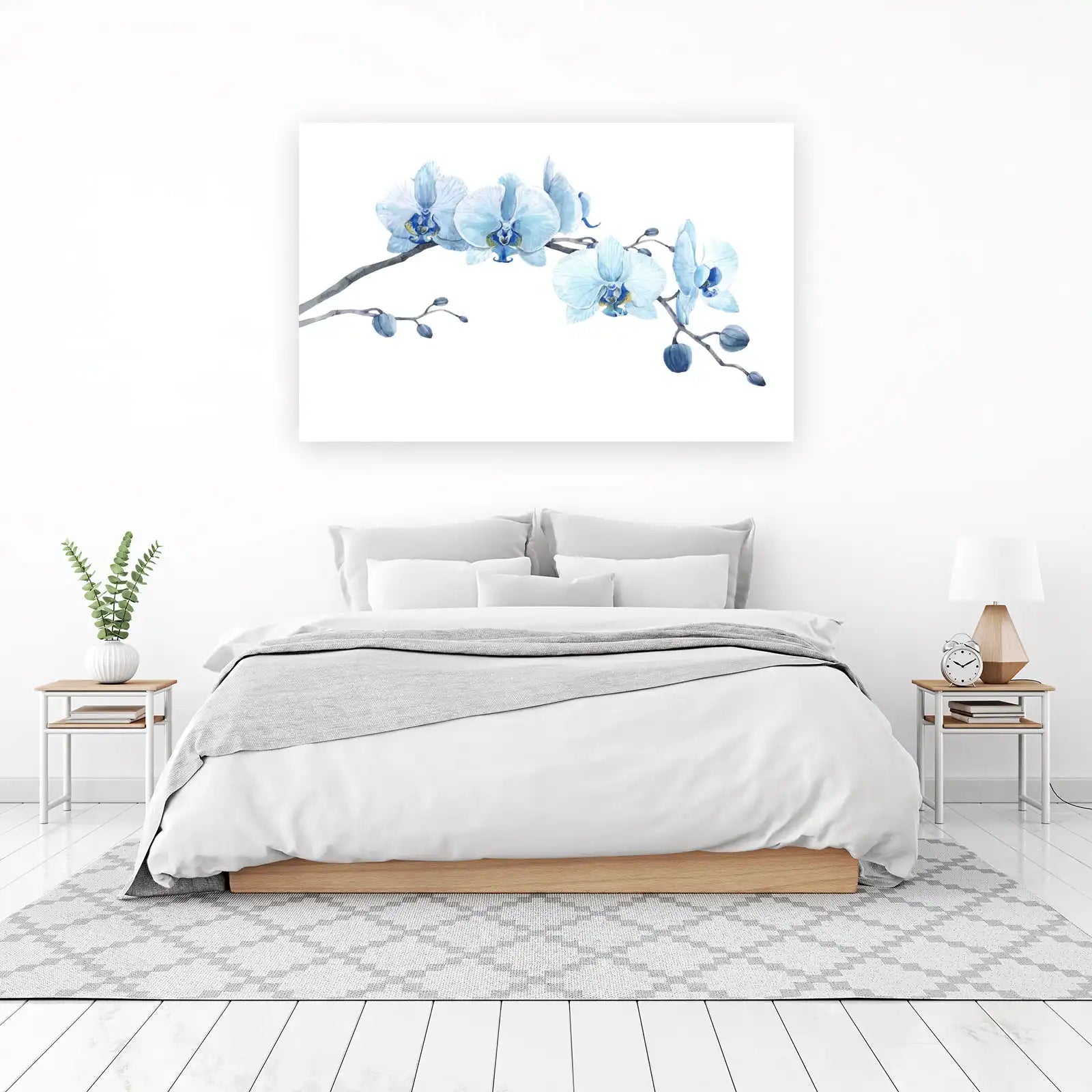 Serene Blue Orchid Botanical Wall Art