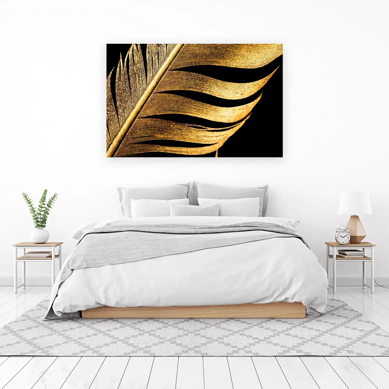 Luxury Gold Feather Abstract Art Wall Art