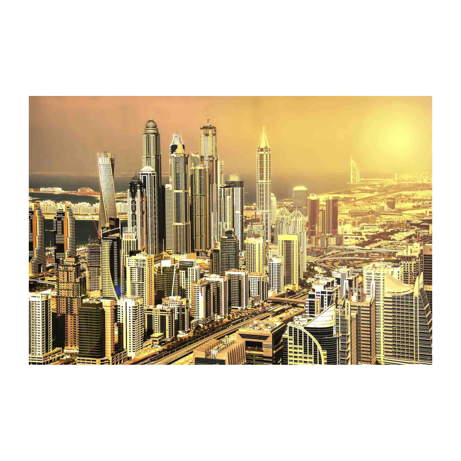 Modern Cityscape Dubai Skyline Wall Art