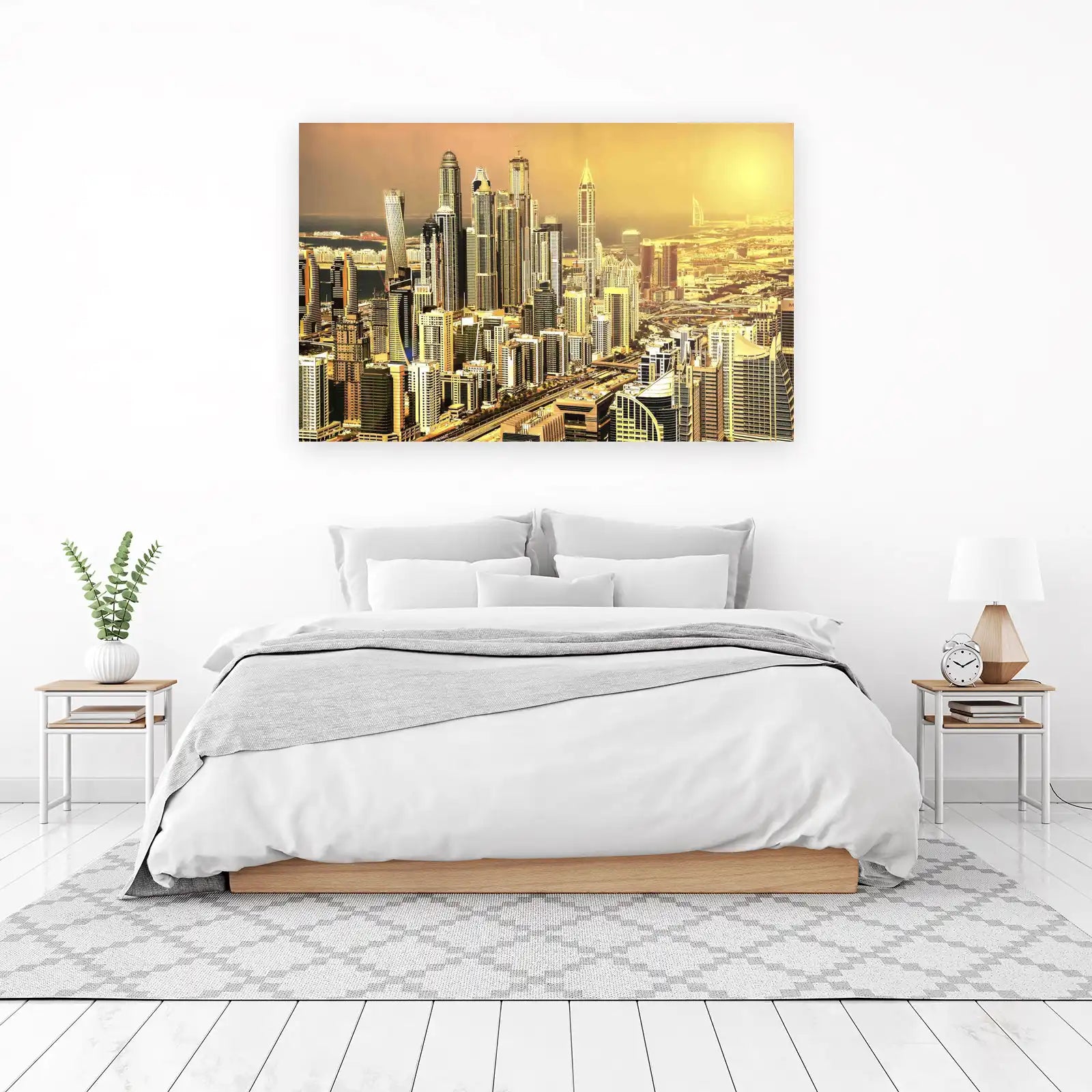 Modern Cityscape Dubai Skyline Wall Art