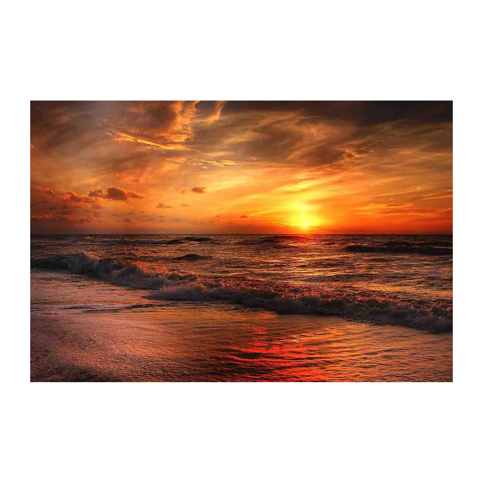 Vibrant Sunset Ocean Waves Wall Art