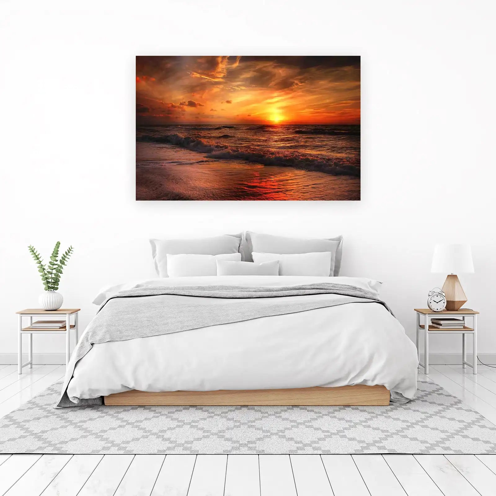 Vibrant Sunset Ocean Waves Wall Art