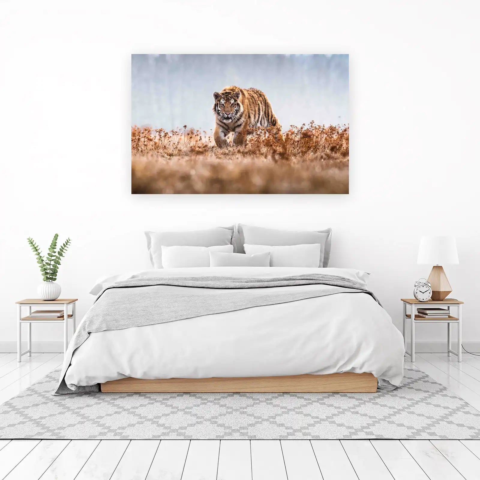 Majestic Tiger in Golden Fields Wall Art