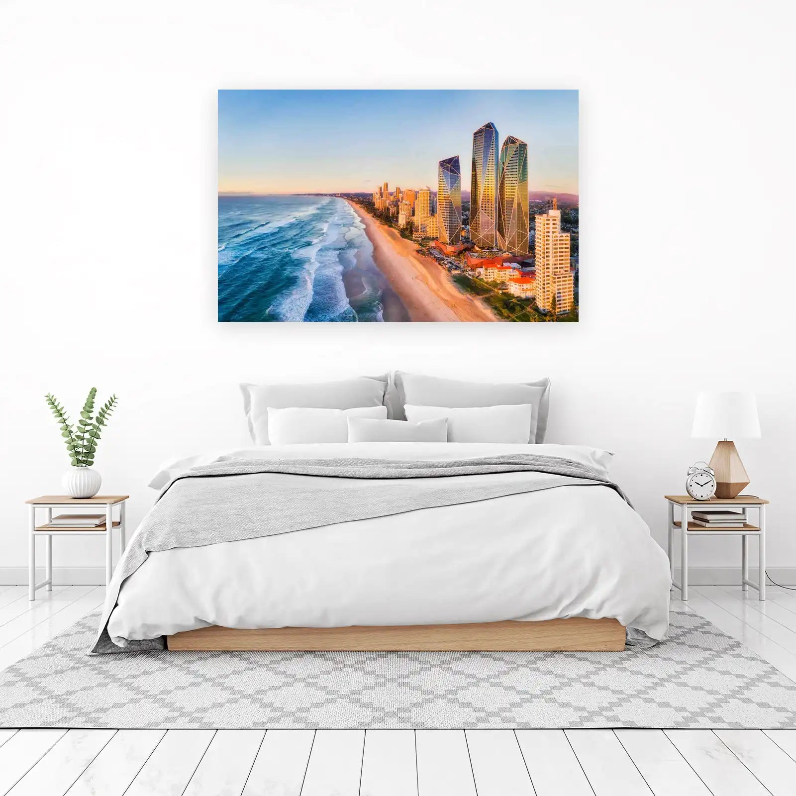 Coastal Cityscape Sunrise Wall Art