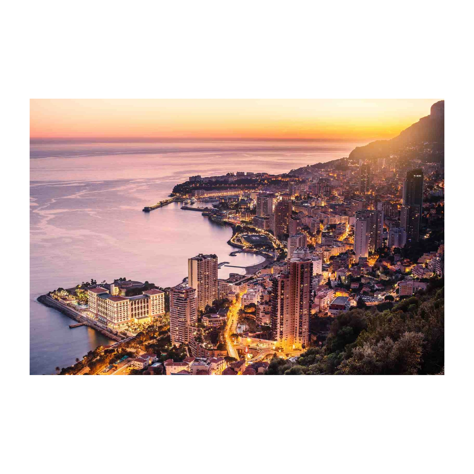 Monaco Skyline Sunset Wall Art Wall Art