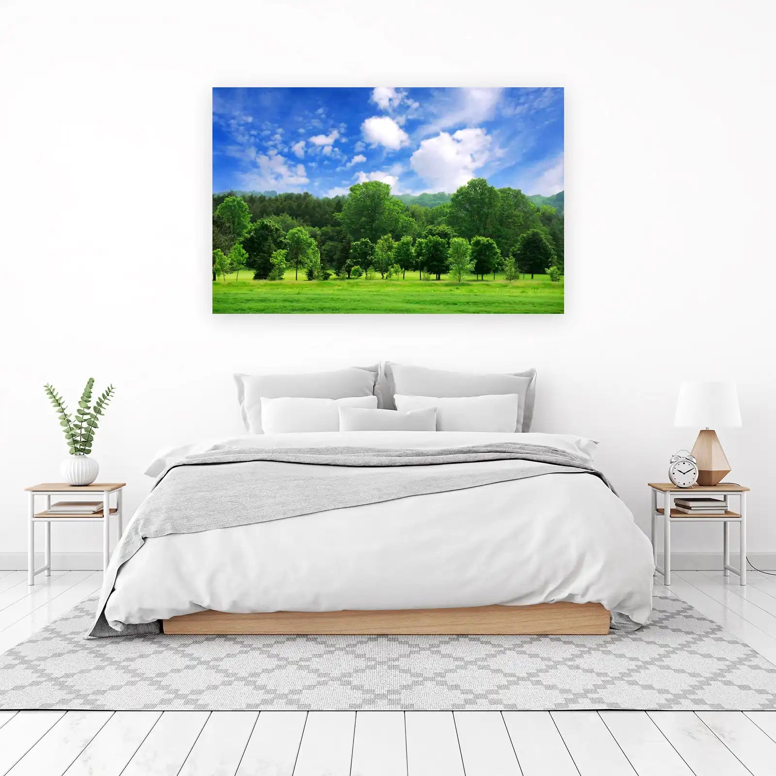 Vibrant Green Forest Landscape Wall Art