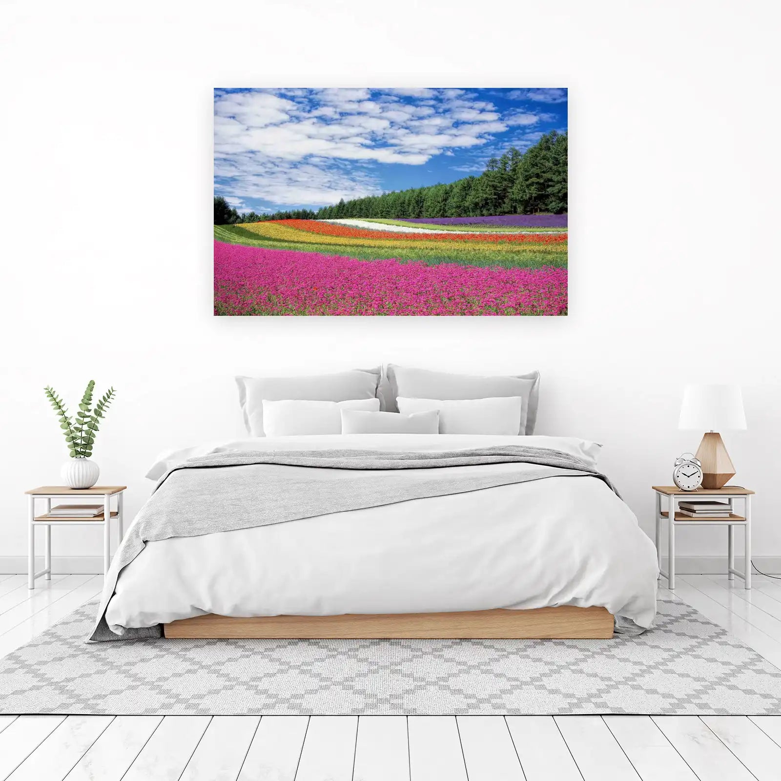 Vibrant Flower Field Landscape Wall Art