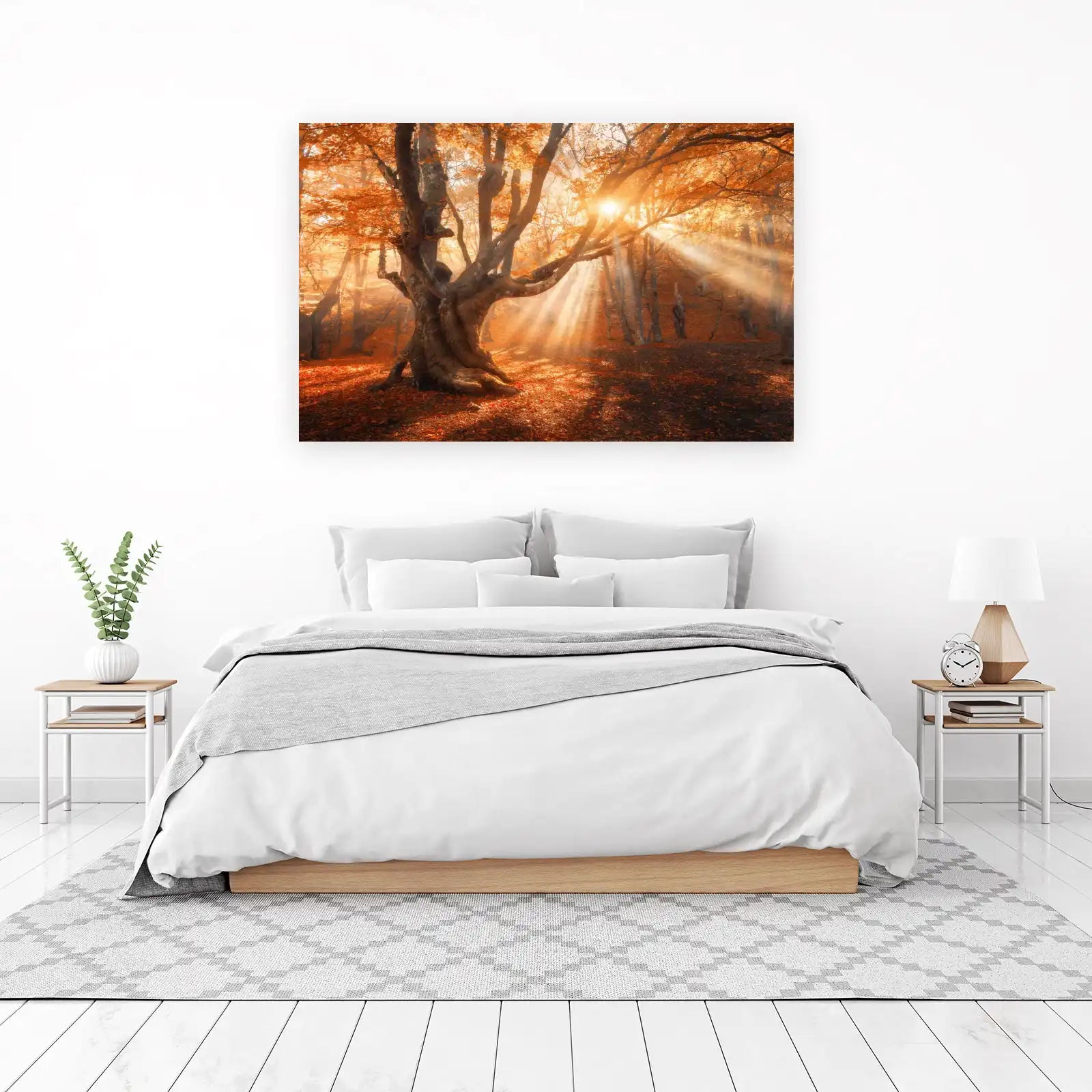 Enchanted Autumn Forest Rays Wall Art