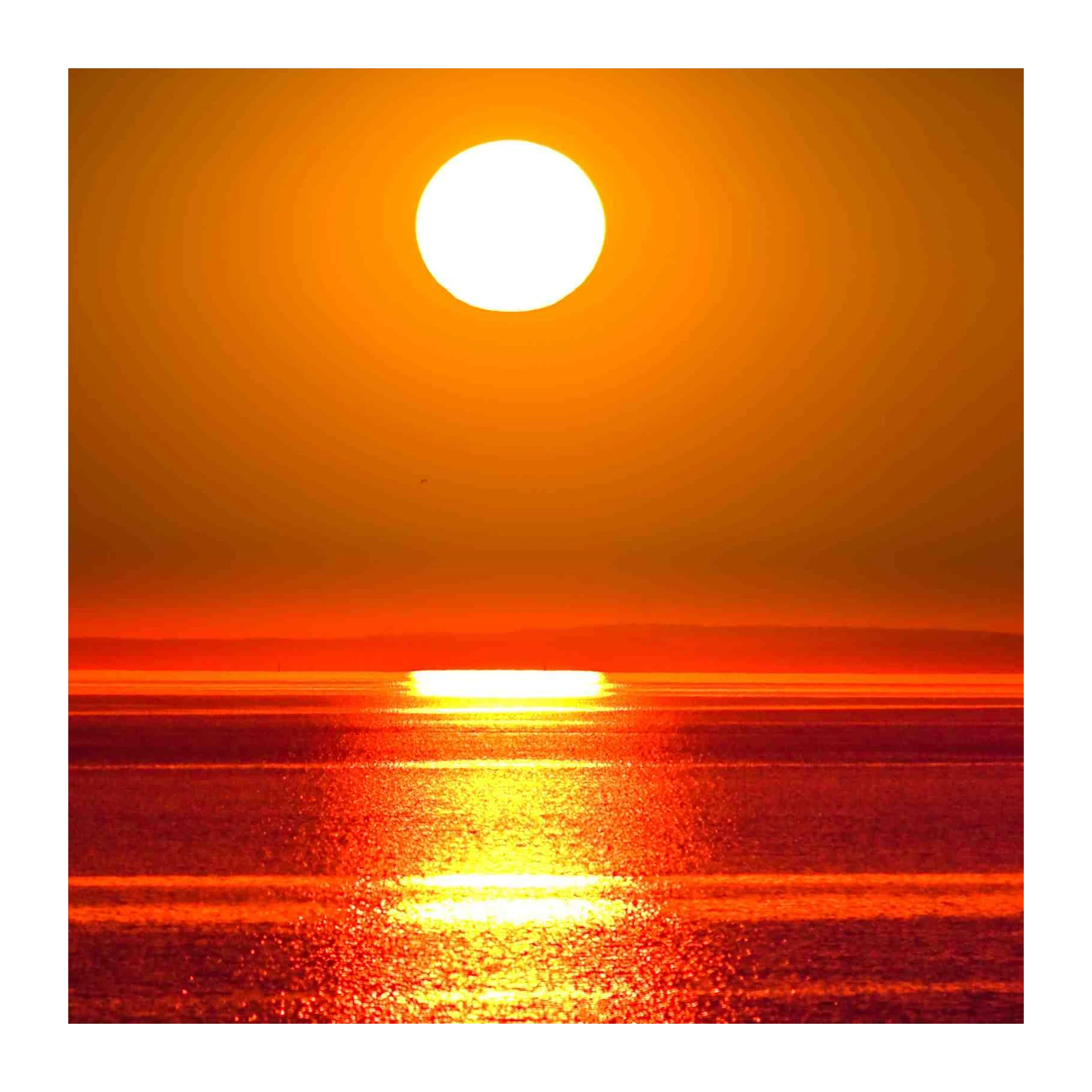 Golden Sunset Ocean Reflection Wall Art