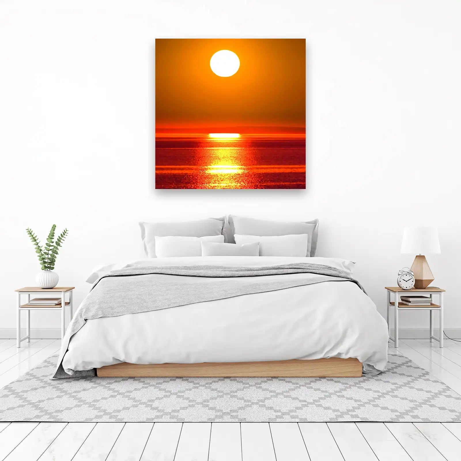 Golden Sunset Ocean Reflection Wall Art