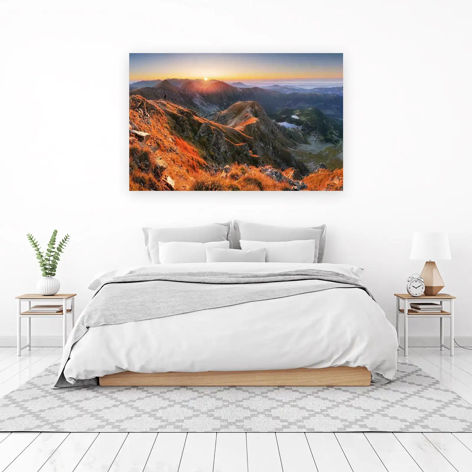 Golden Mountain Sunrise Landscape Wall Art