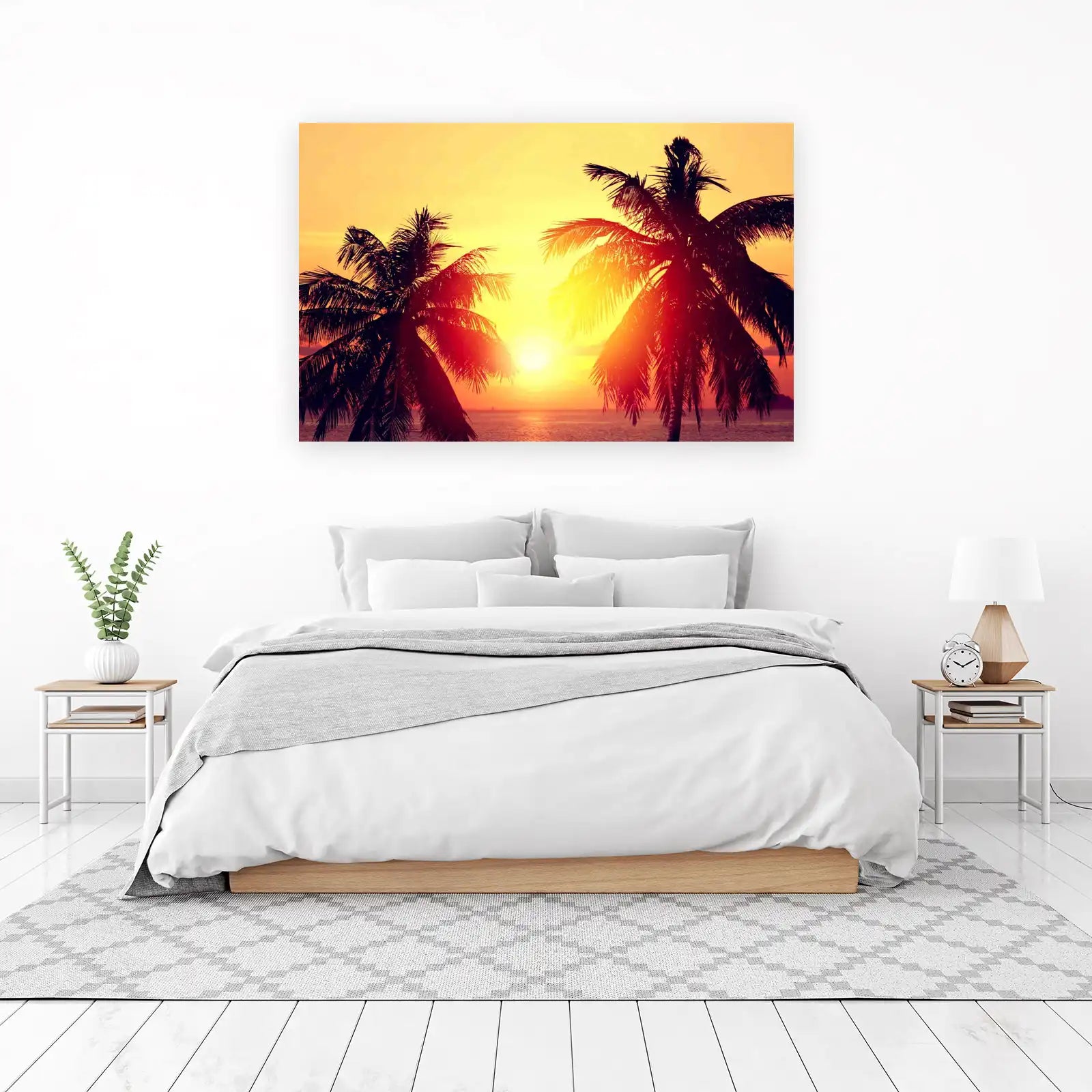 Tropical Sunset Palm Trees Wall Art