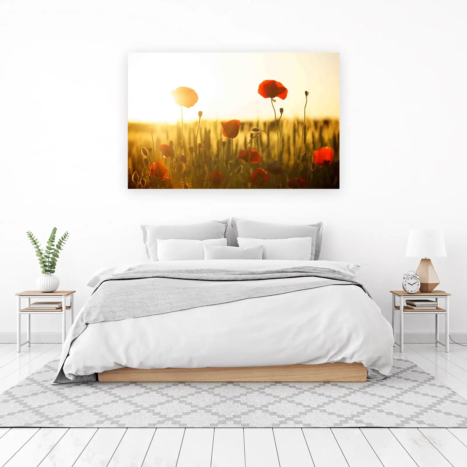 Vibrant Red Poppy Field Wall Art