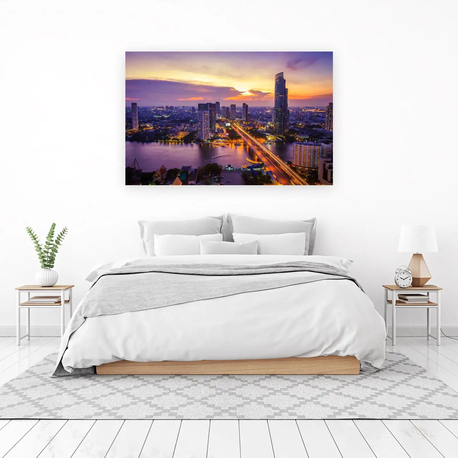 Bangkok Cityscape Sunset Wall Art - Modern Wall Art