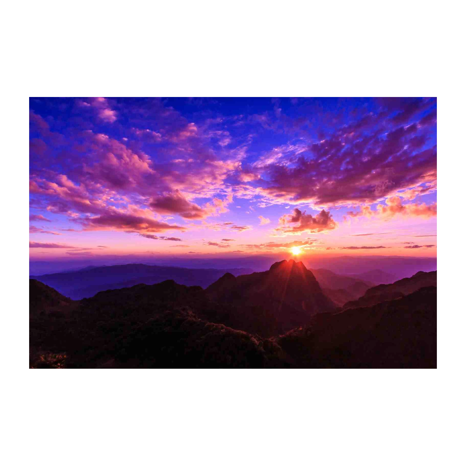 Majestic Sunset Mountain Landscape Wall Art