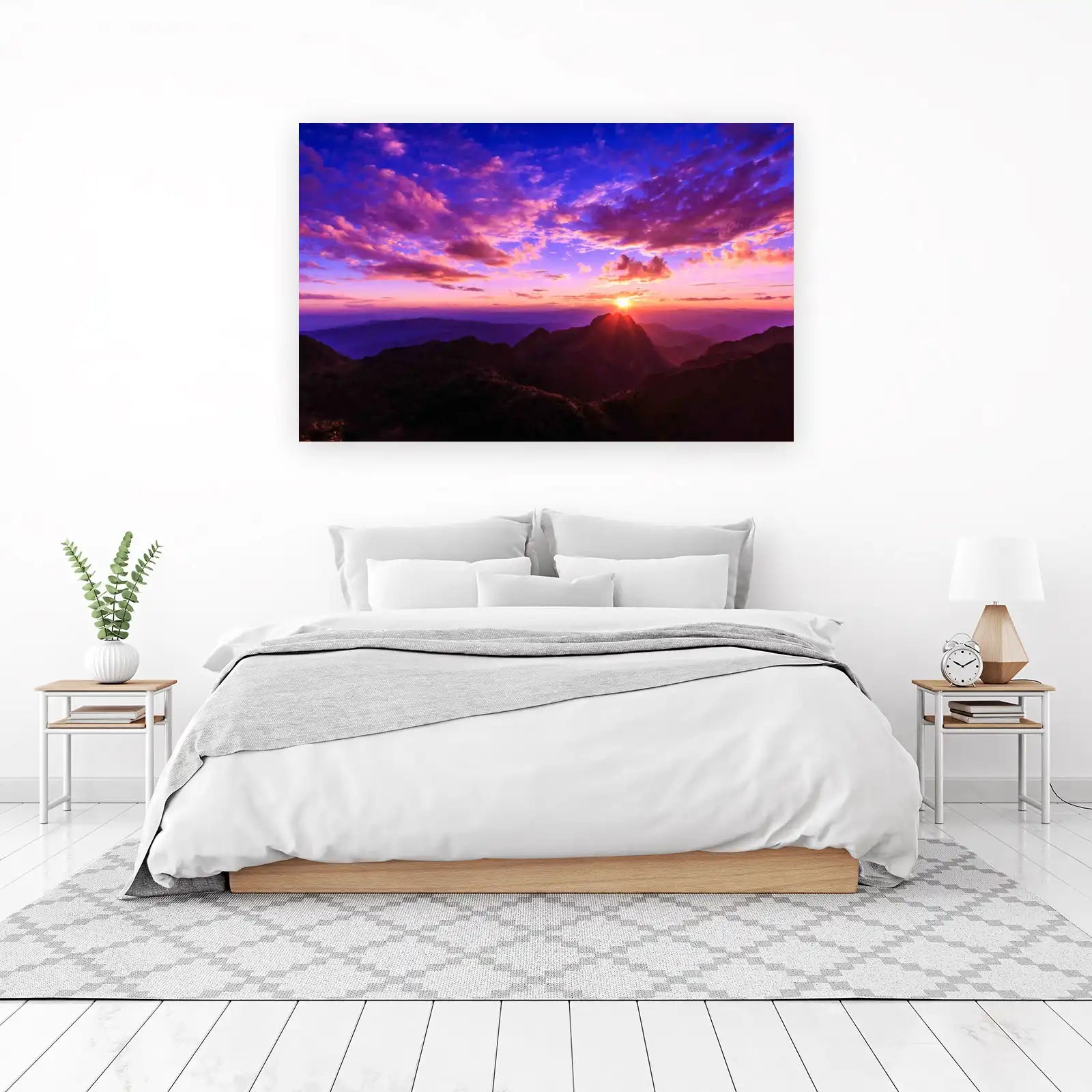Majestic Sunset Mountain Landscape Wall Art