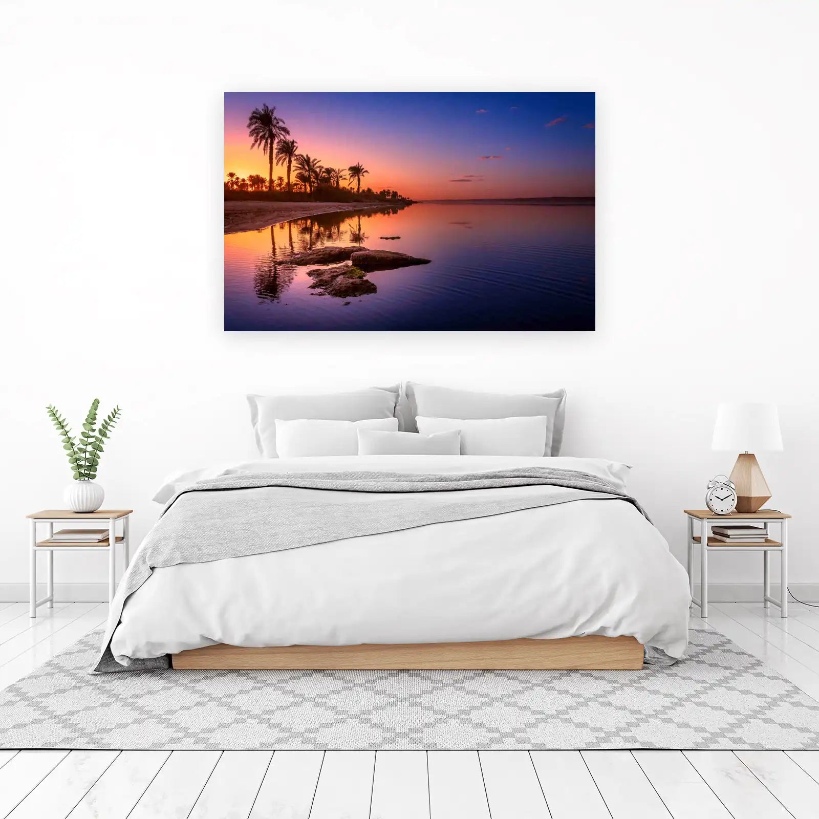 Serene Sunset Palm Oasis Wall Art
