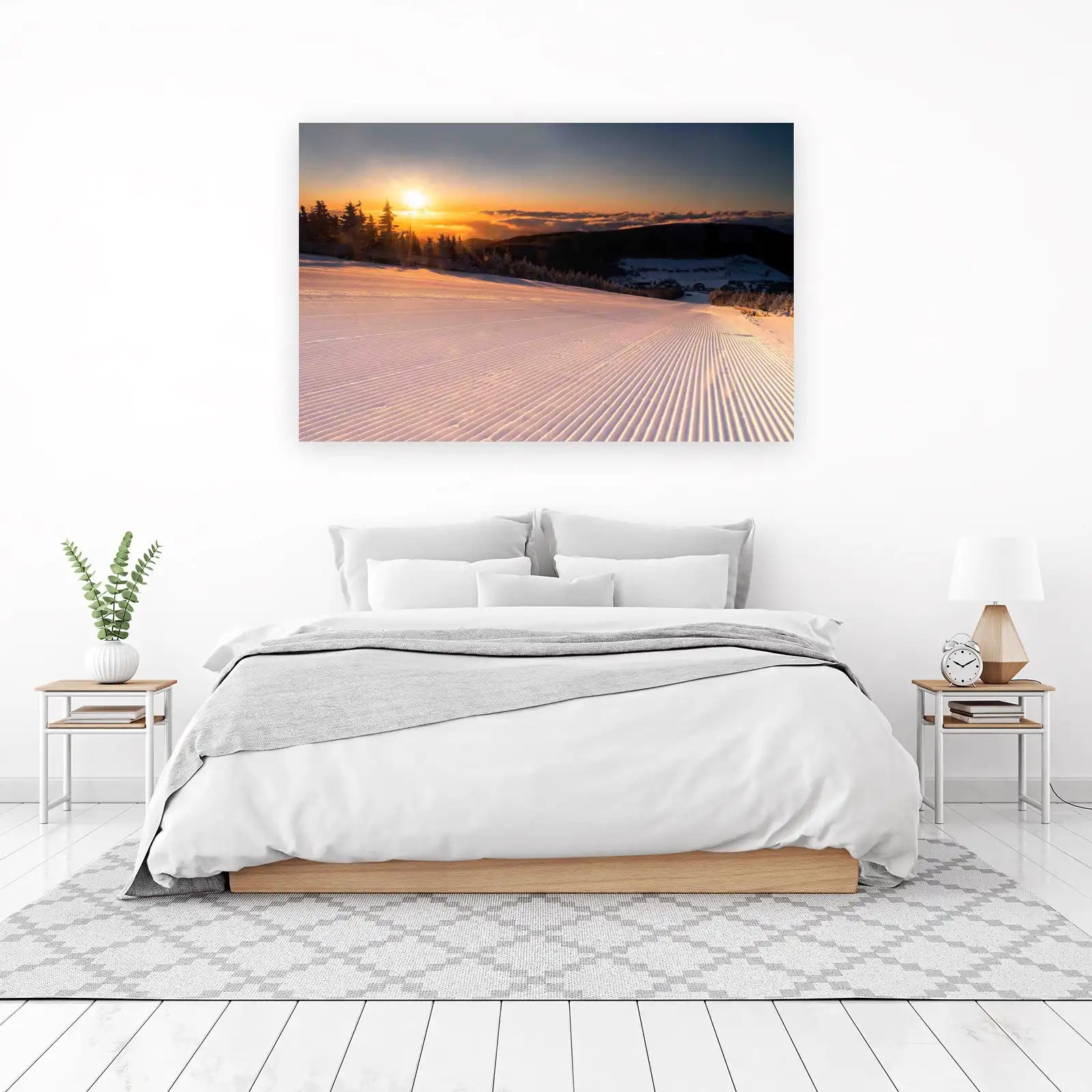 Winter Sunset Ski Slope Wall Art