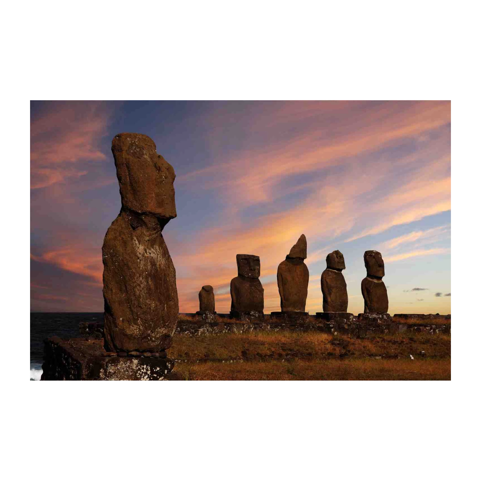 Easter Island Moai Sunset Wall Art