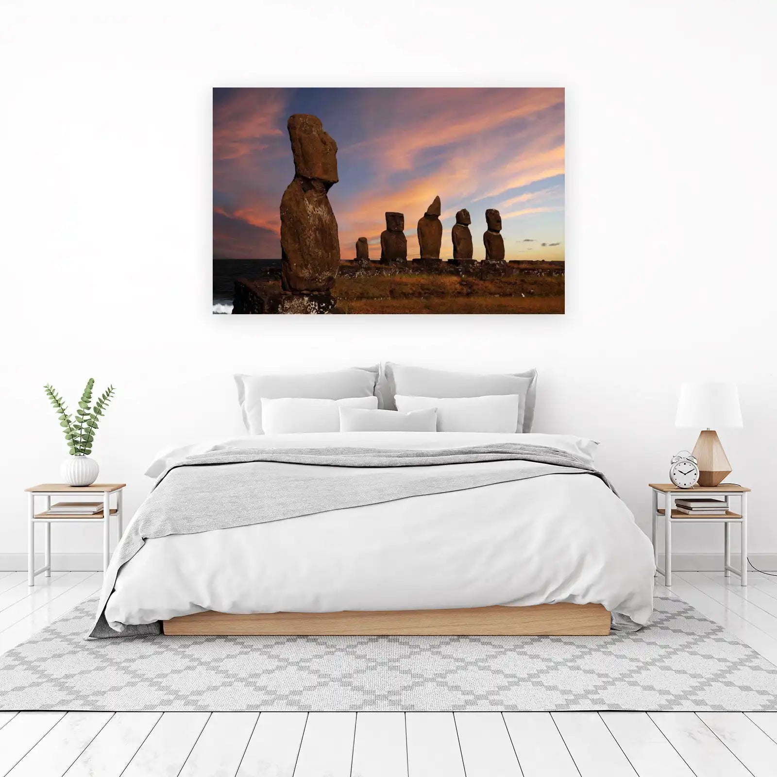 Easter Island Moai Sunset Wall Art