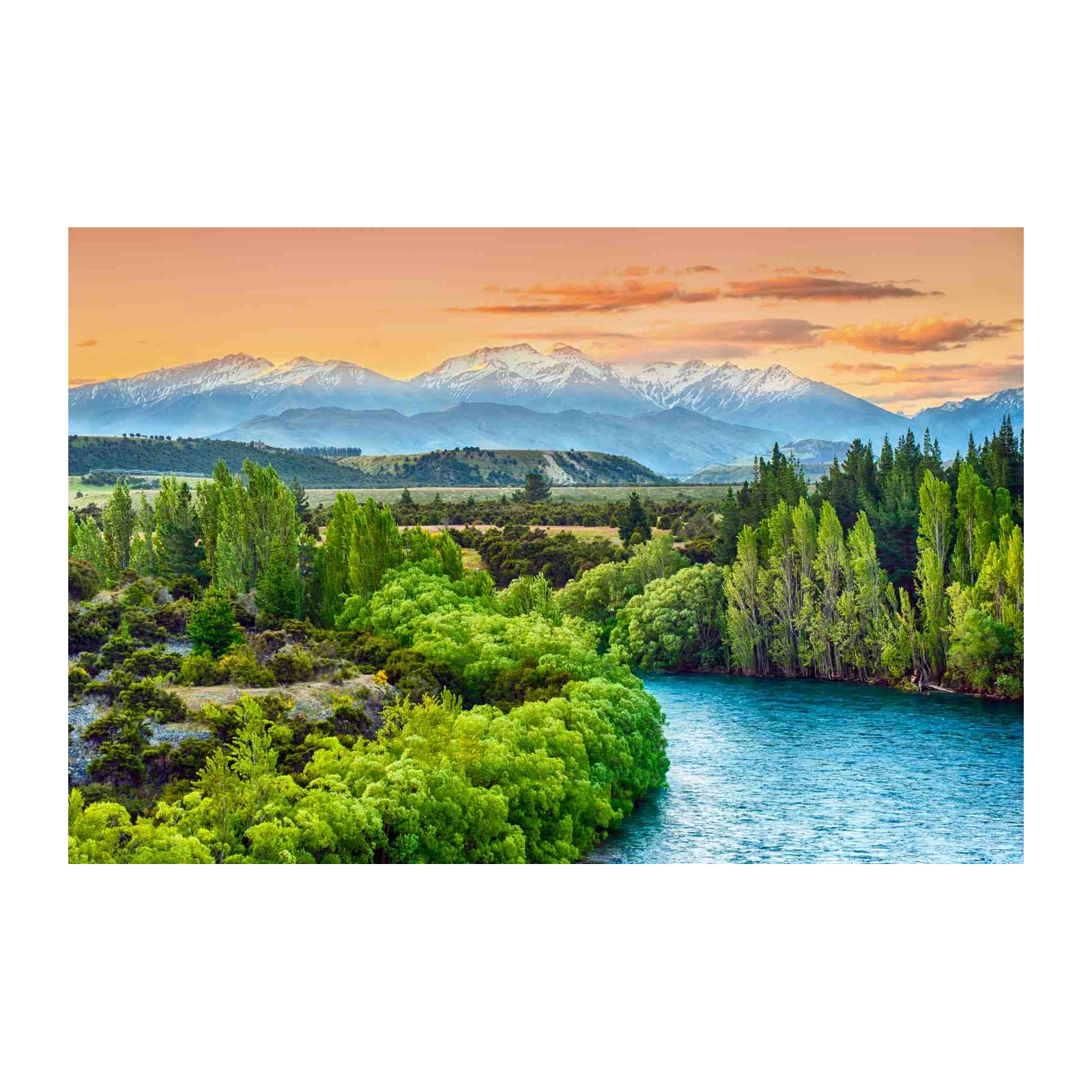 Serene Mountain River Landscape Wall Art