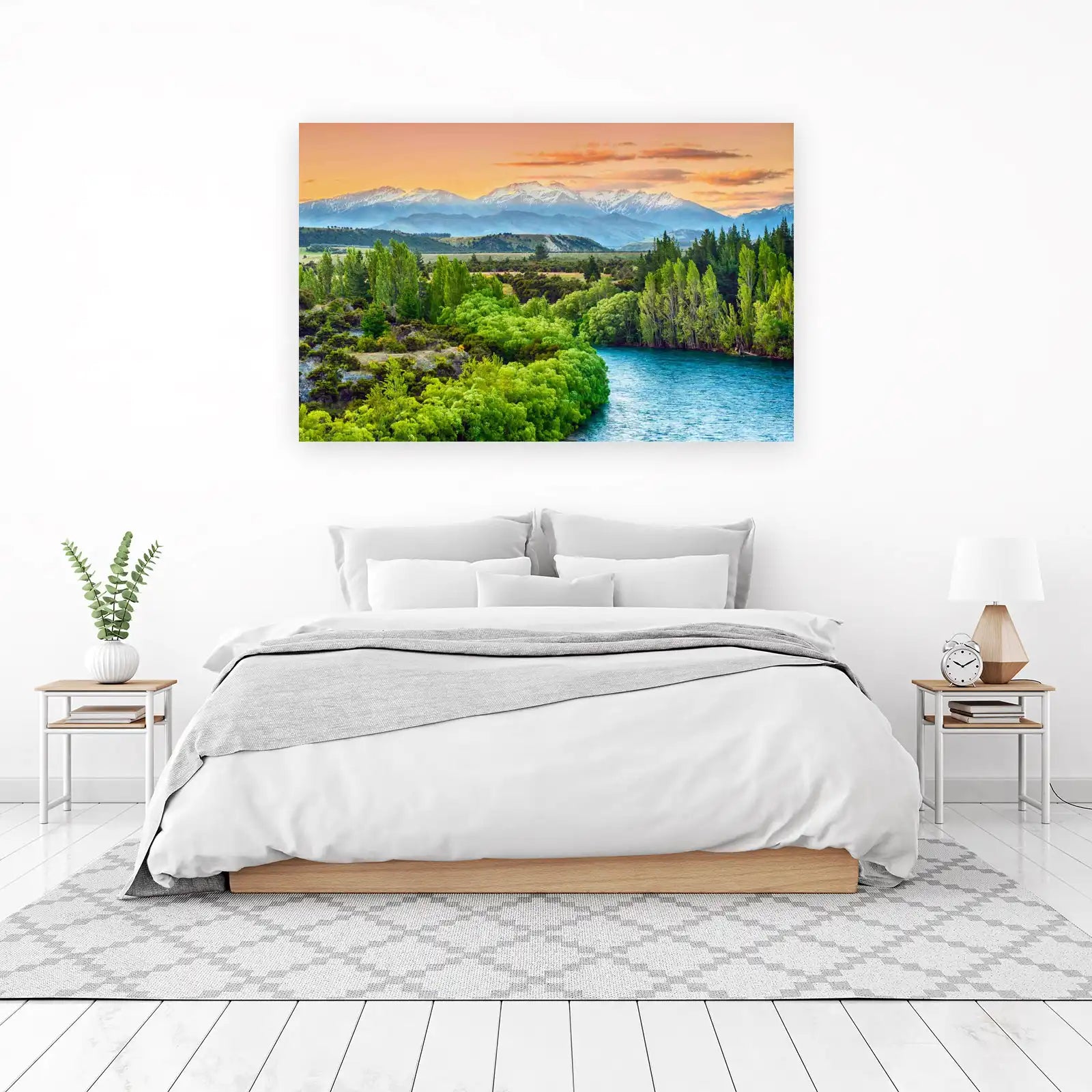 Serene Mountain River Landscape Wall Art