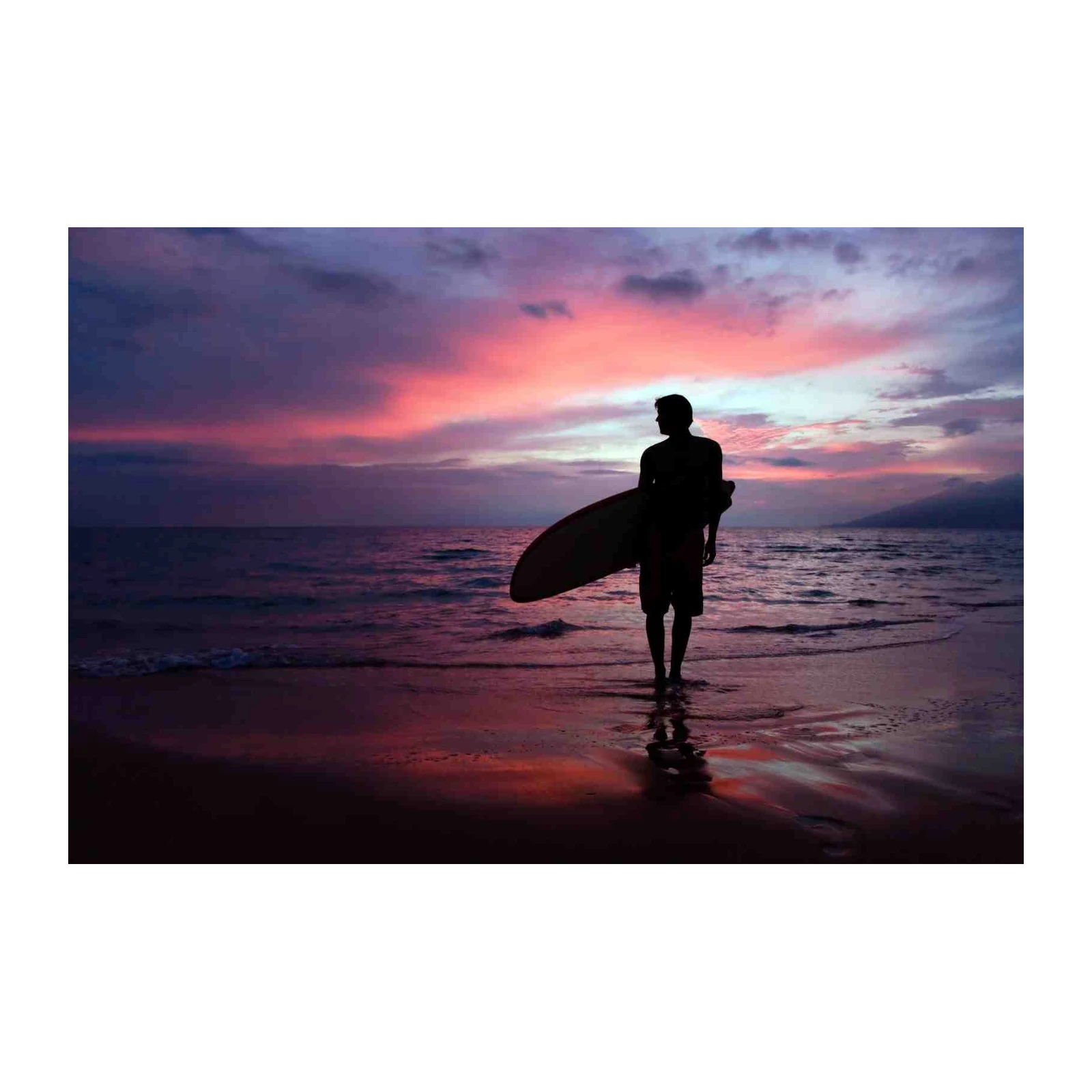 Sunset Serenity Surfer Wall Art