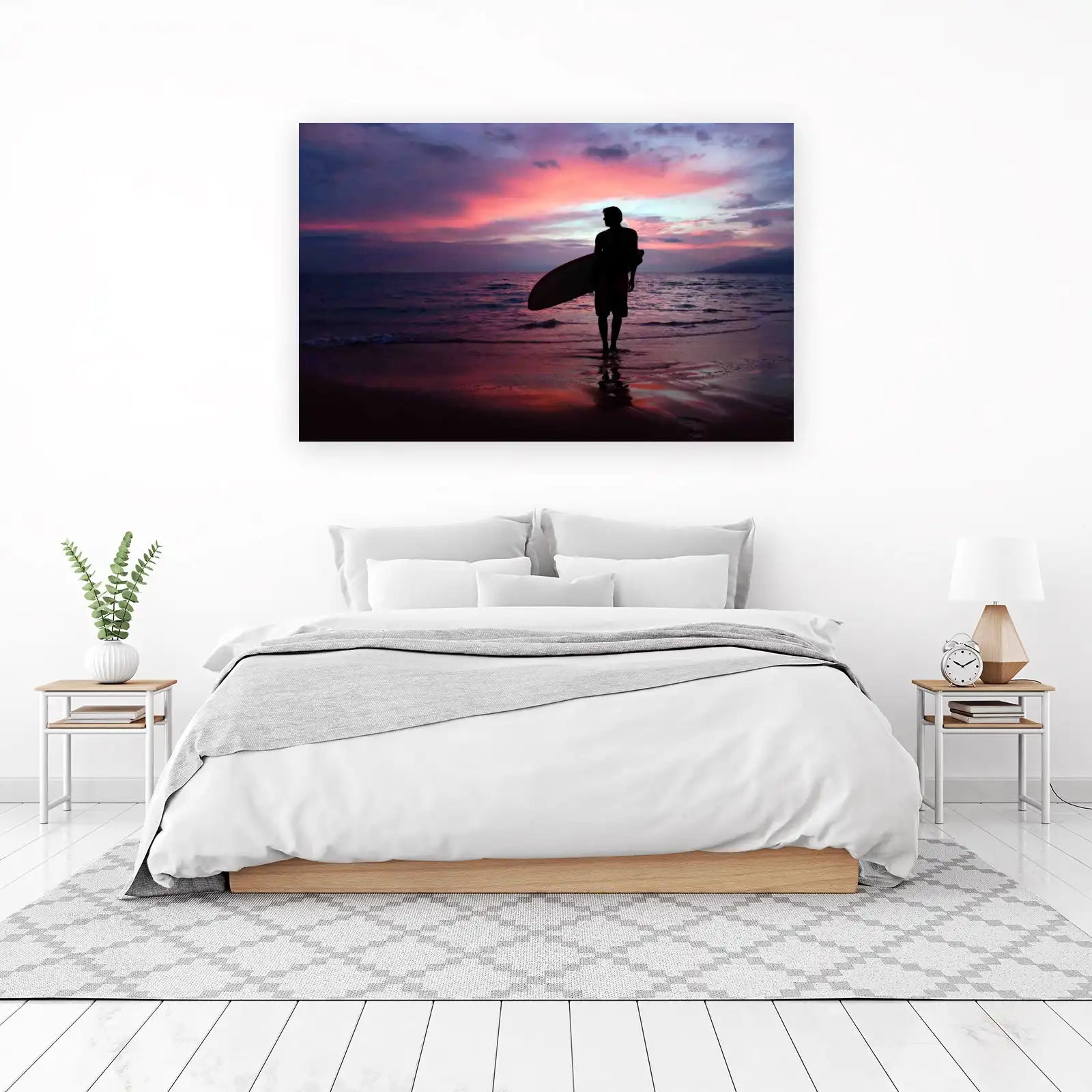 Sunset Serenity Surfer Wall Art