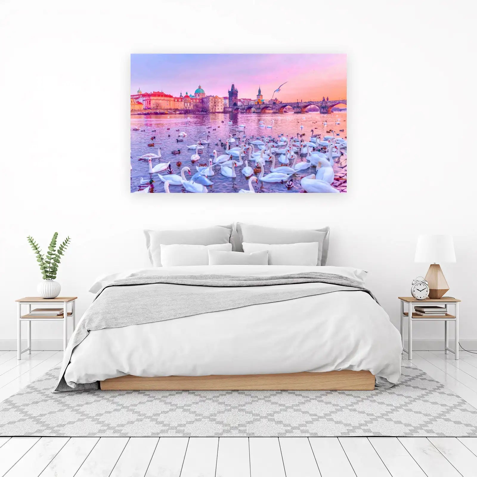Prague Swans & Charles Bridge Wall Art